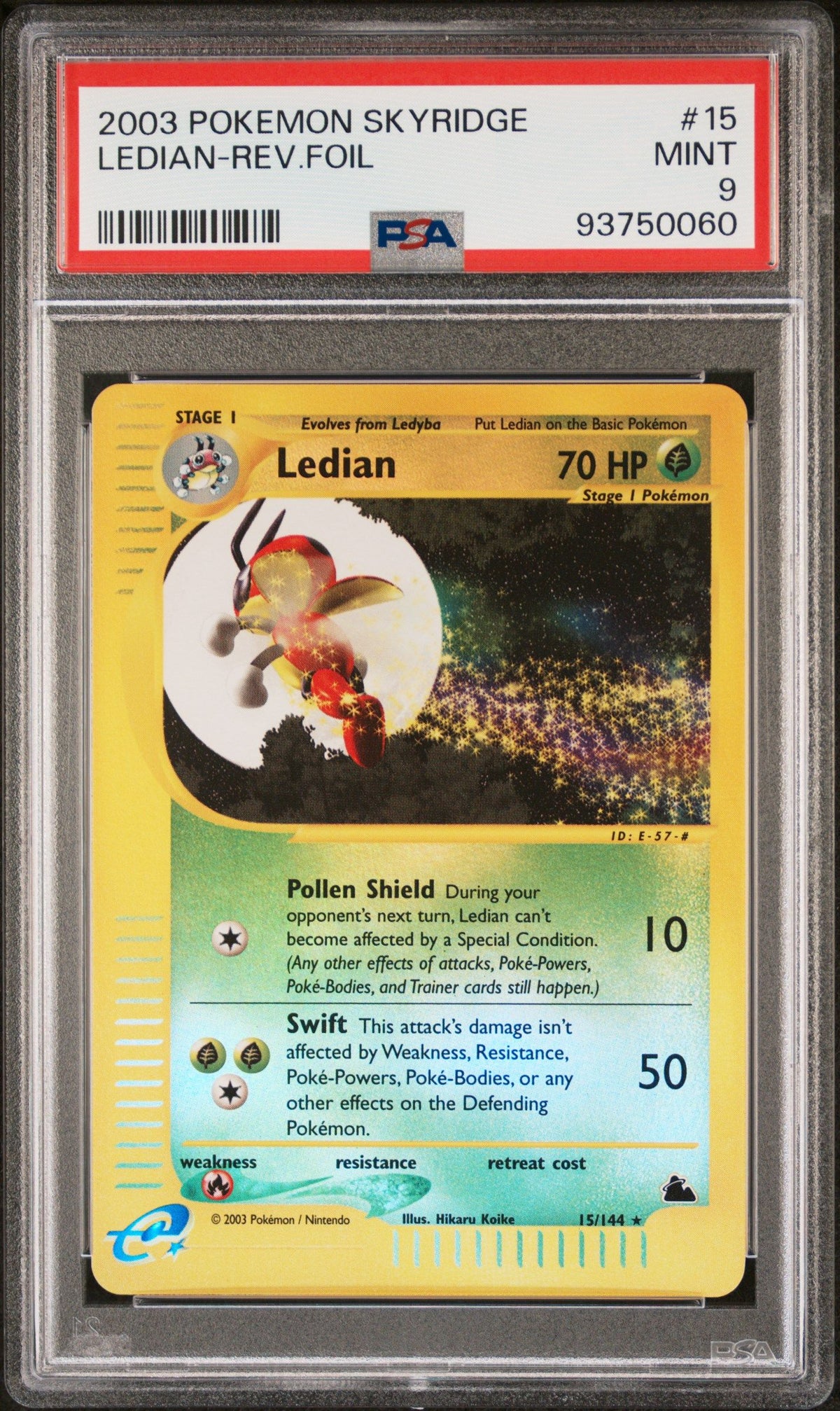 2003 Pokemon Skyridge Ledian-Rev.Foil PSA 9