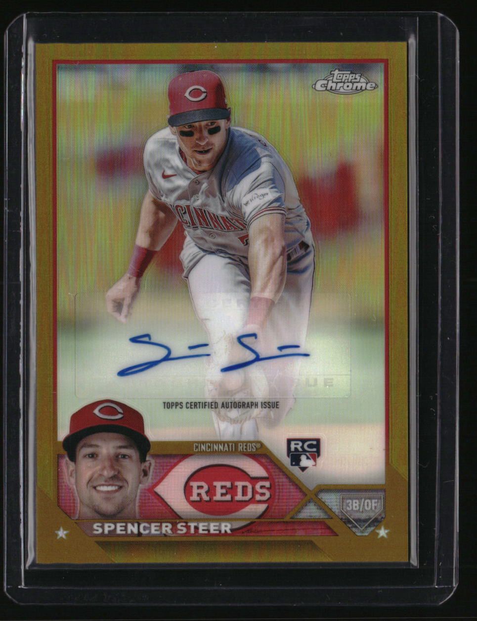 2023 Topps Chrome Update Spencer Steer Autographs Gold #/50