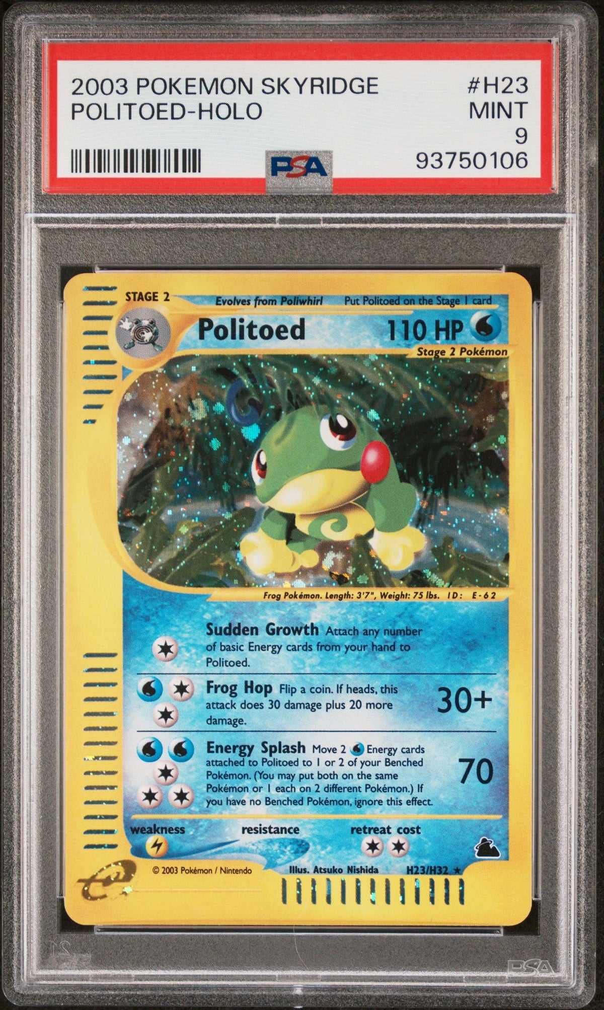 2003 Pokemon Skyridge Politoed-Holo PSA 9