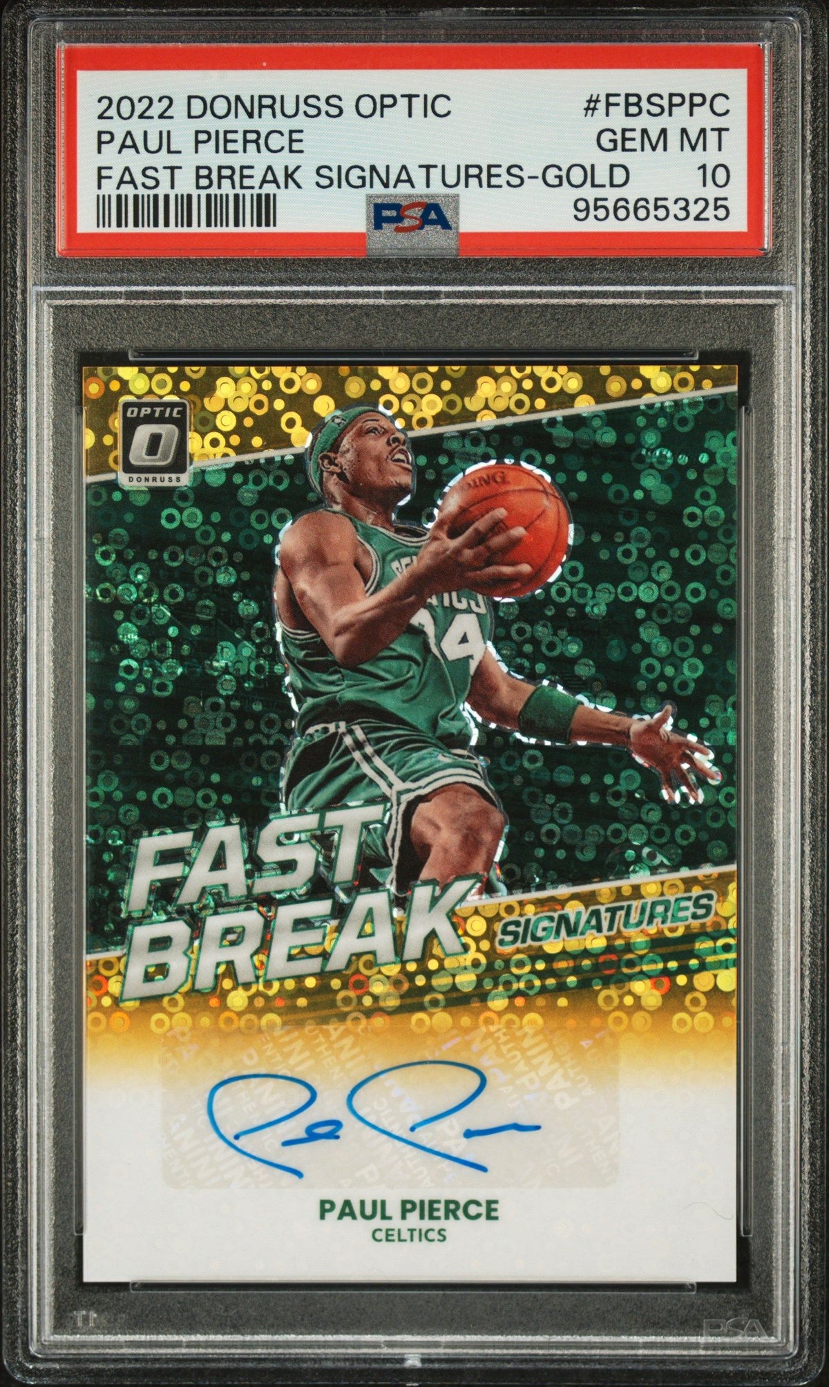 2022 Panini Donruss Optic Paul Pierce Fast Break Signatures-Gold PSA 10