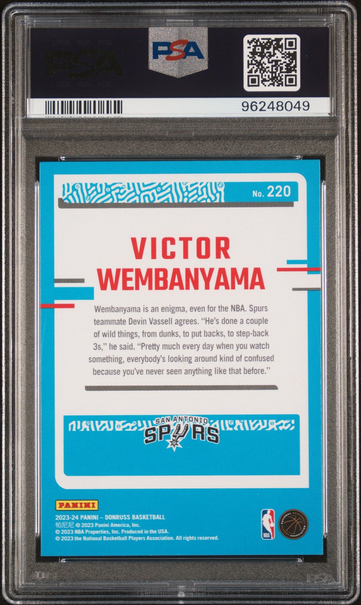 2023 Panini Donruss Victor Wembanyama PSA 10 96248049