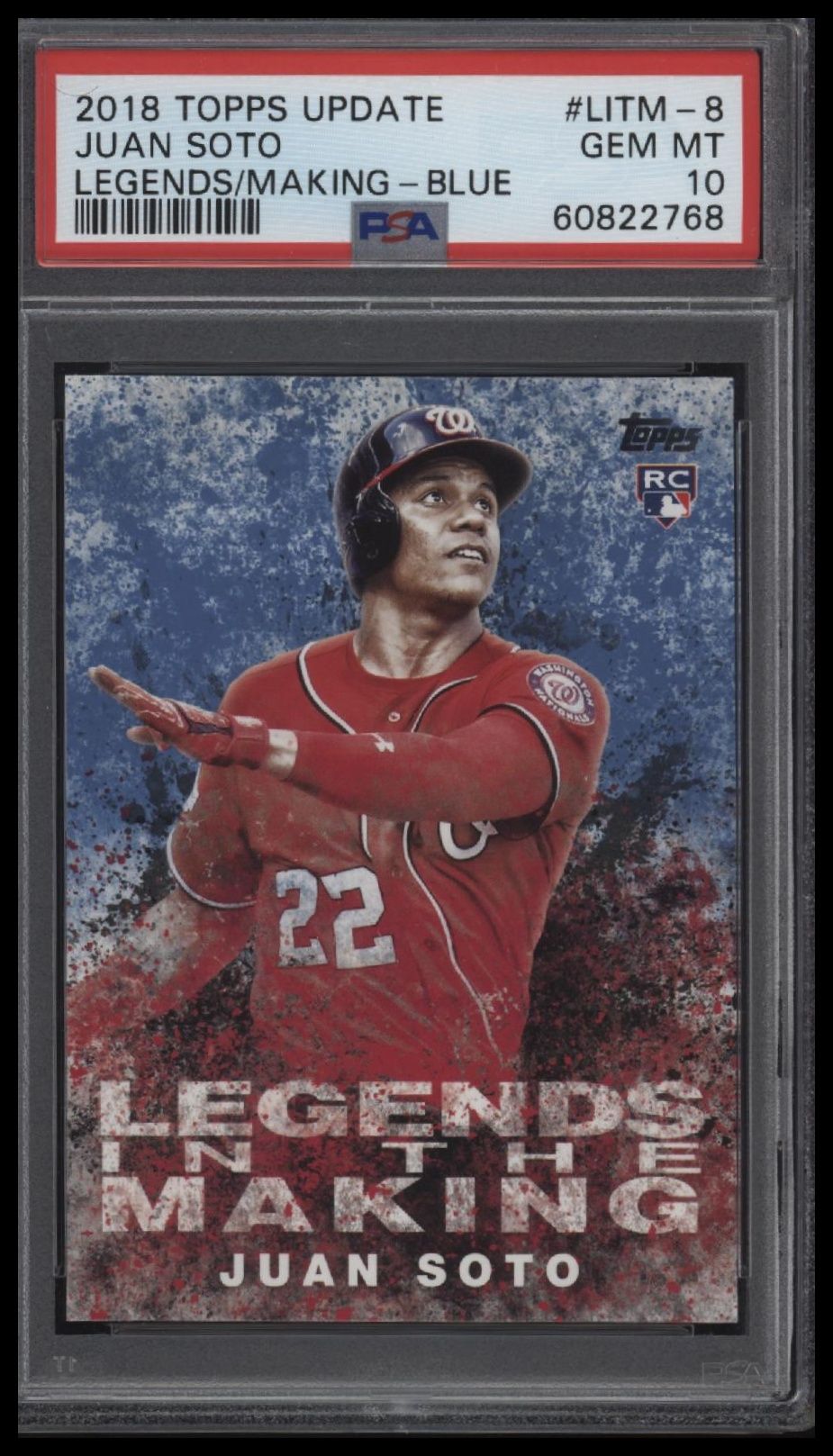 2018 Topps Update Legends In The Making #LITM-8 Juan Soto Blue PSA 10