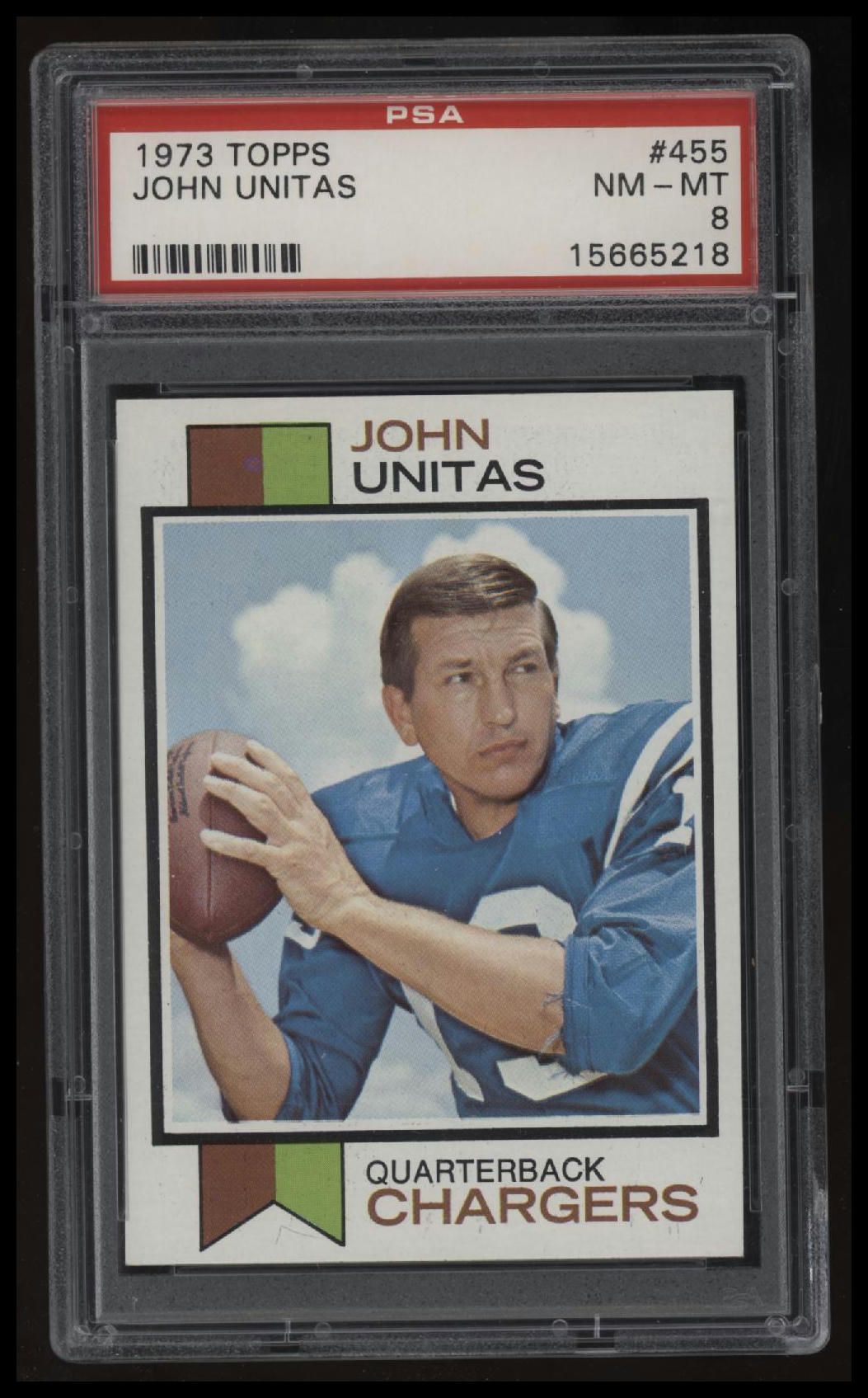 1973 Topps #455 John Unitas PSA 8