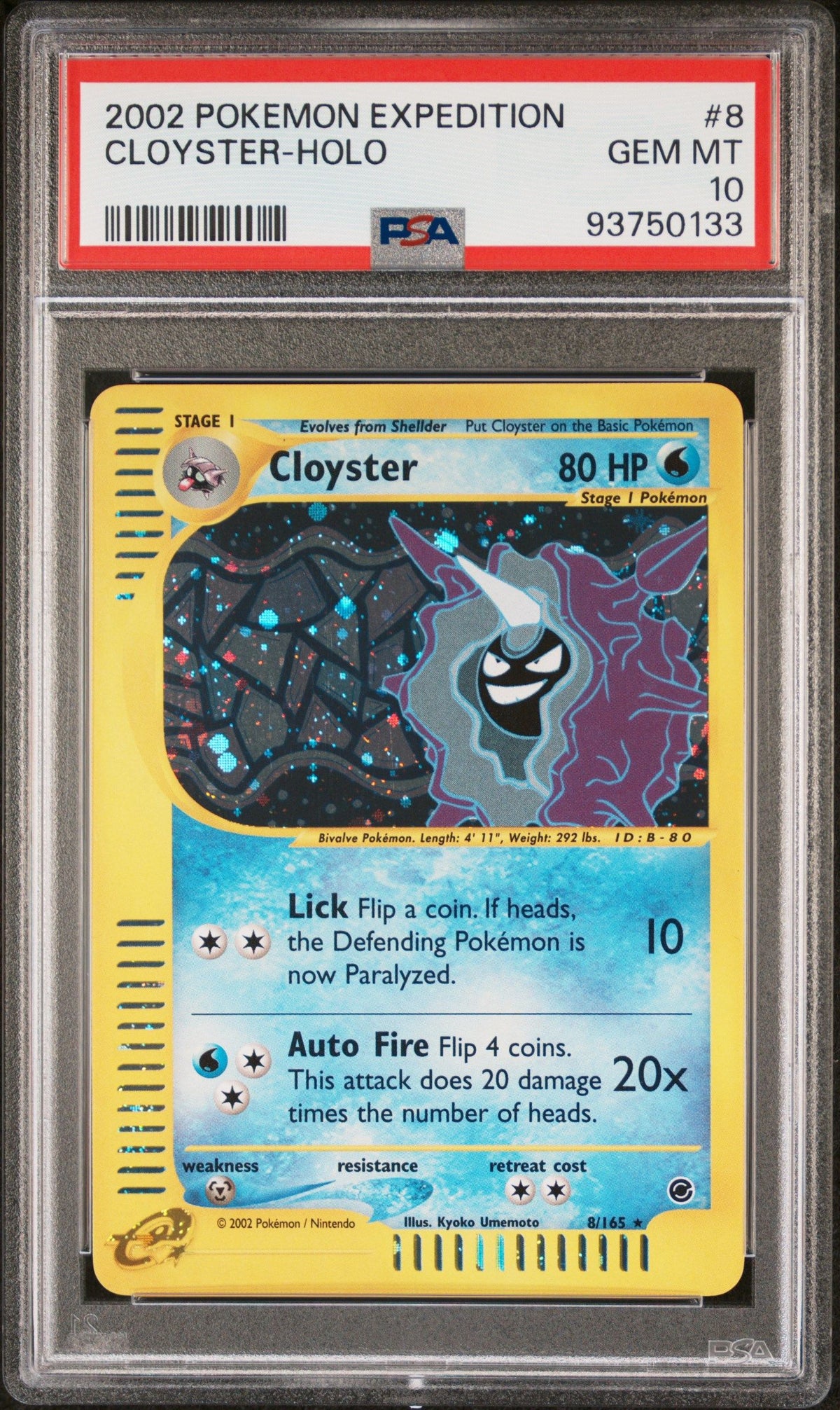 2002 Pokemon Expedition Cloyster-Holo PSA 10