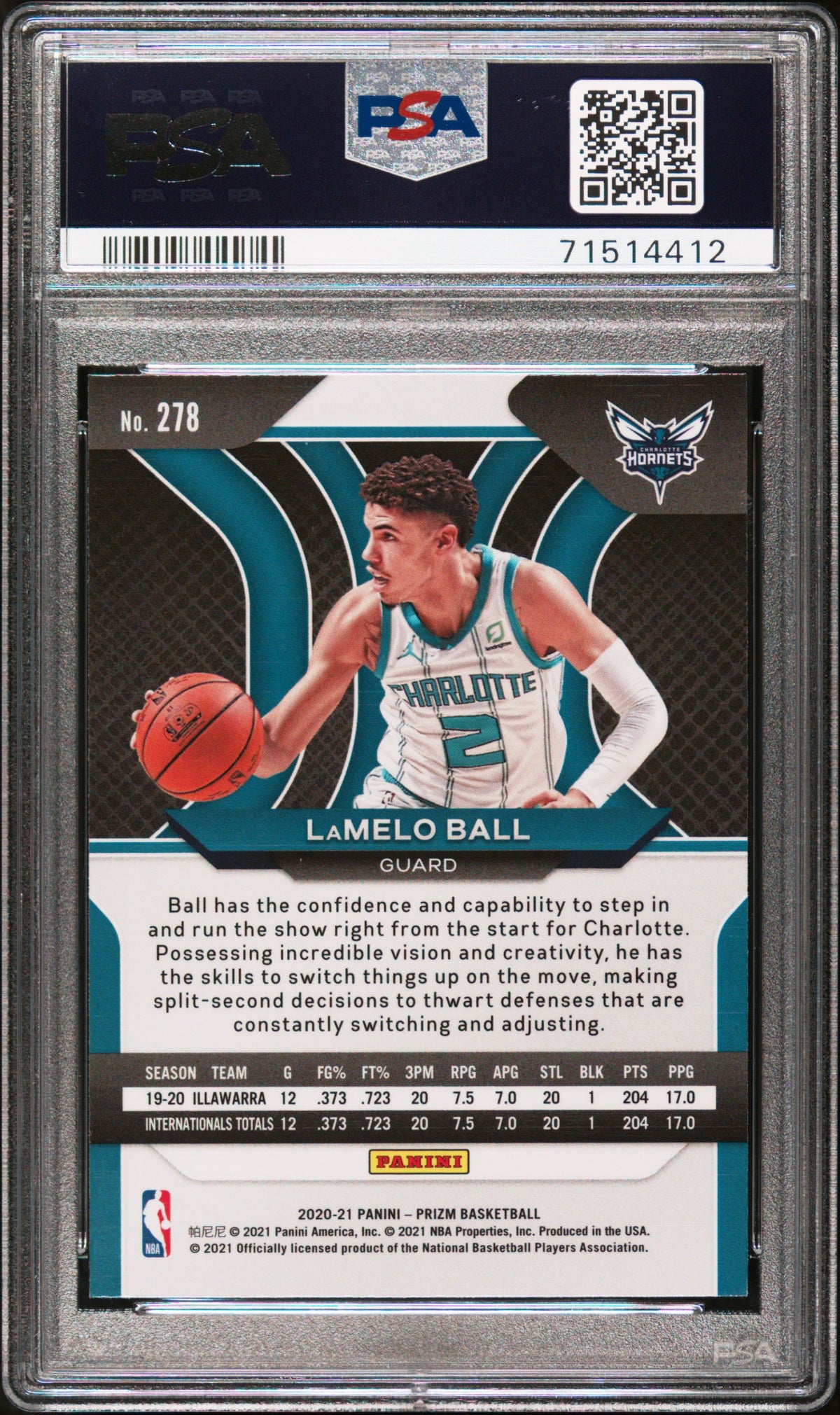 2020 Panini Prizm Lamelo Ball PSA 10