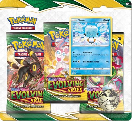 Pokemon TCG: Sword and Shield - Evolving Skies 3-Pack Blister (Eiscue)