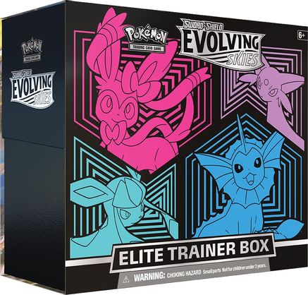 Pokemon TCG: Sword and Shield - Evolving Skies Elite Trainer Box (Glaceon/Vaporeon/Sylveon/Espeon)