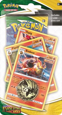 Pokemon TCG: Sword and Shield - Evolving Skies Premium Checklane Blister (Emboar)