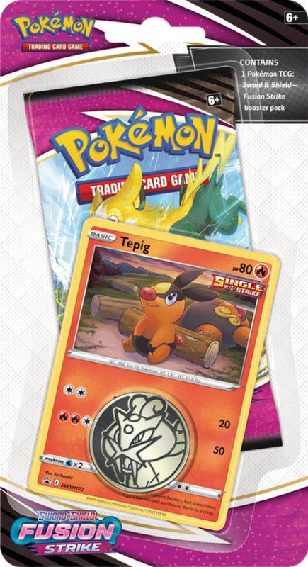 Sword &amp;amp; Shield Fusion Strike Checklane Blister w/Tepig Promo (Pokemon)