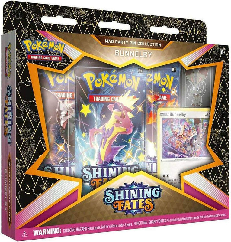 Pokemon TCG: Sword and Shield - Shining Fates Bunnelby Mad Party Pin Collection