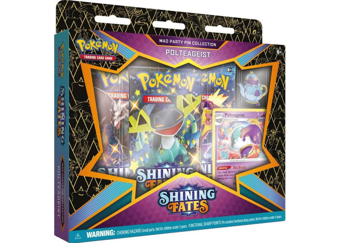 Pokemon TCG: Sword and Shield - Shining Fates Polteageist Mad Party Pin Collection