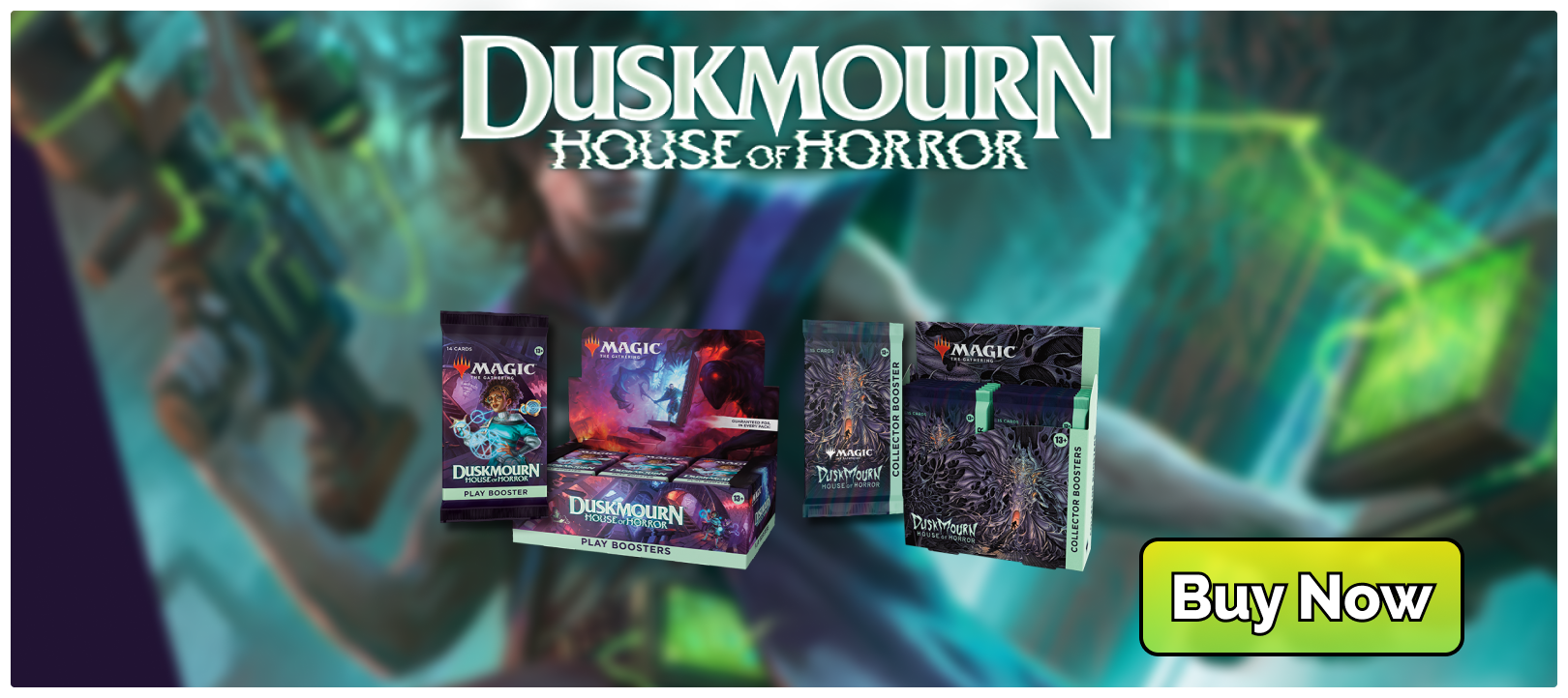 Magic the Gathering Duskmourn house of horror box collection banner