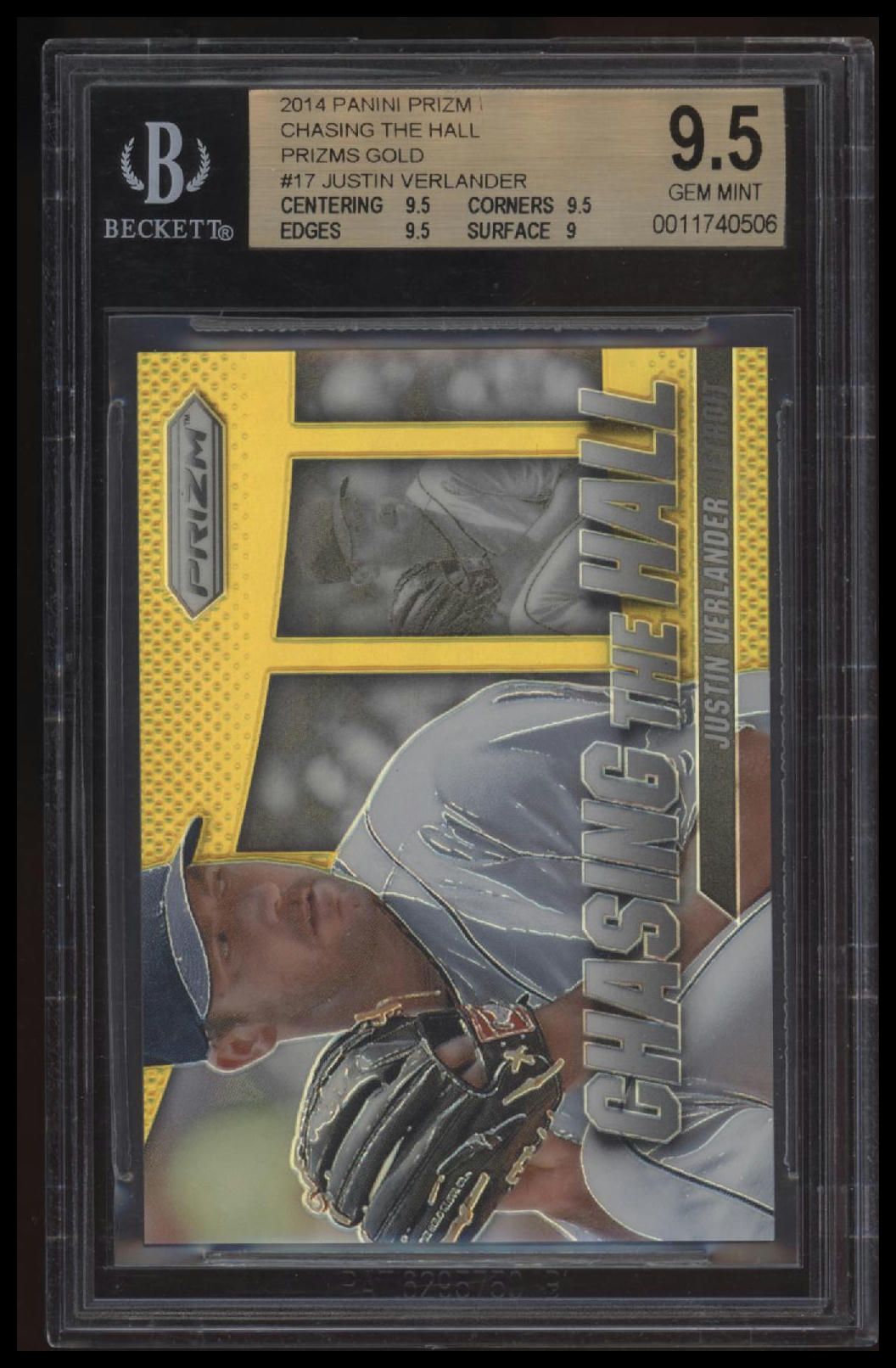 2014 Panini Prizm Chasing the Hall Prizms Gold Justin Verlander BGS 9.5