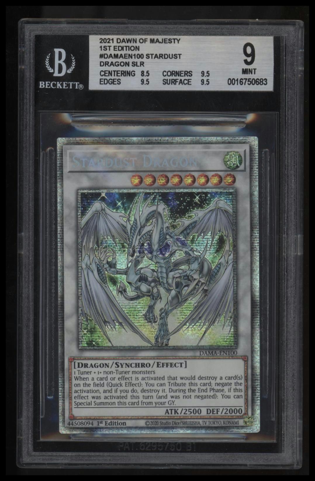 2021 Yu-Gi-Oh Dawn of Majesty 1st Edition Stardust Dragon SLR BGS 9.0