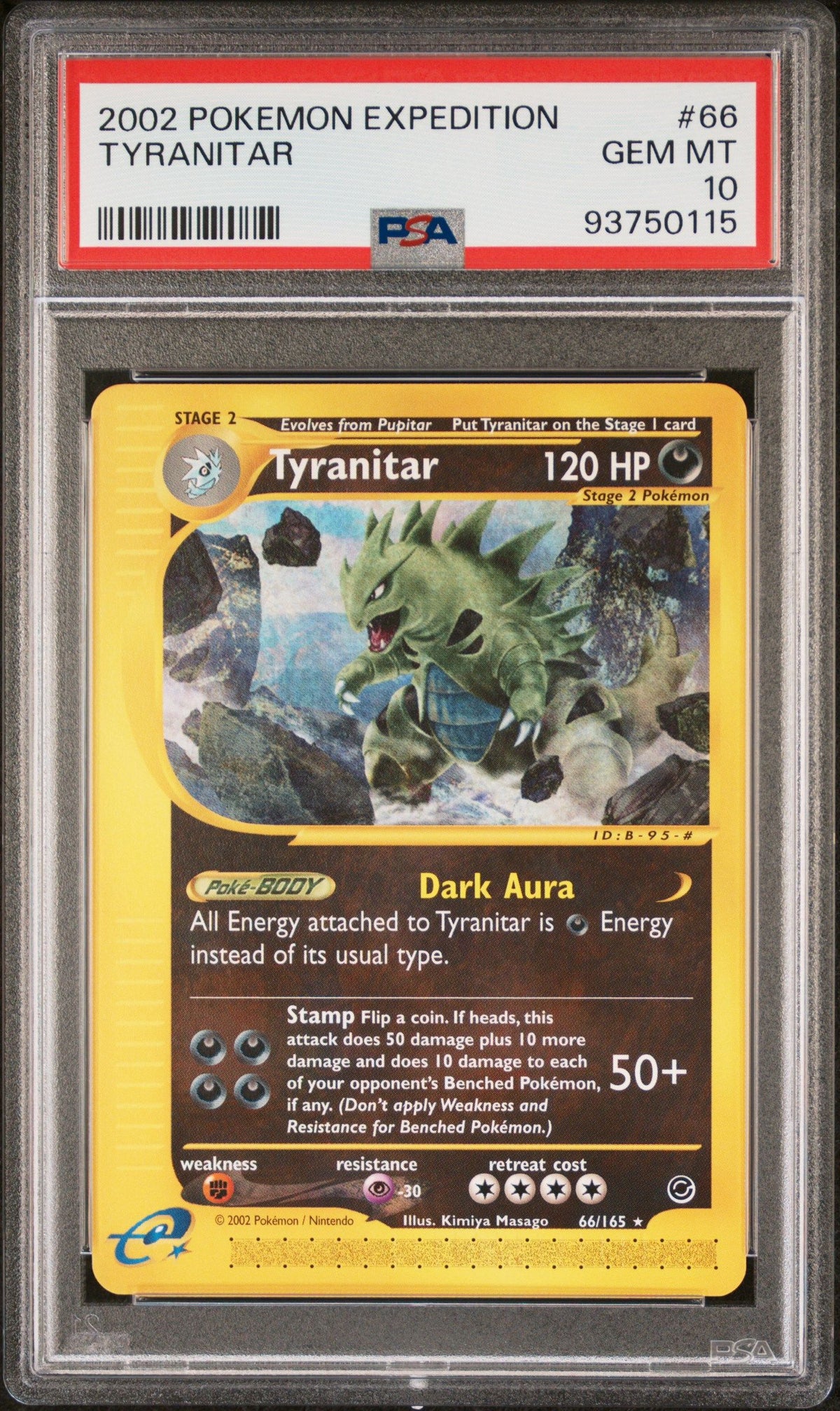 2002 Pokemon Expedition Tyranitar PSA 10