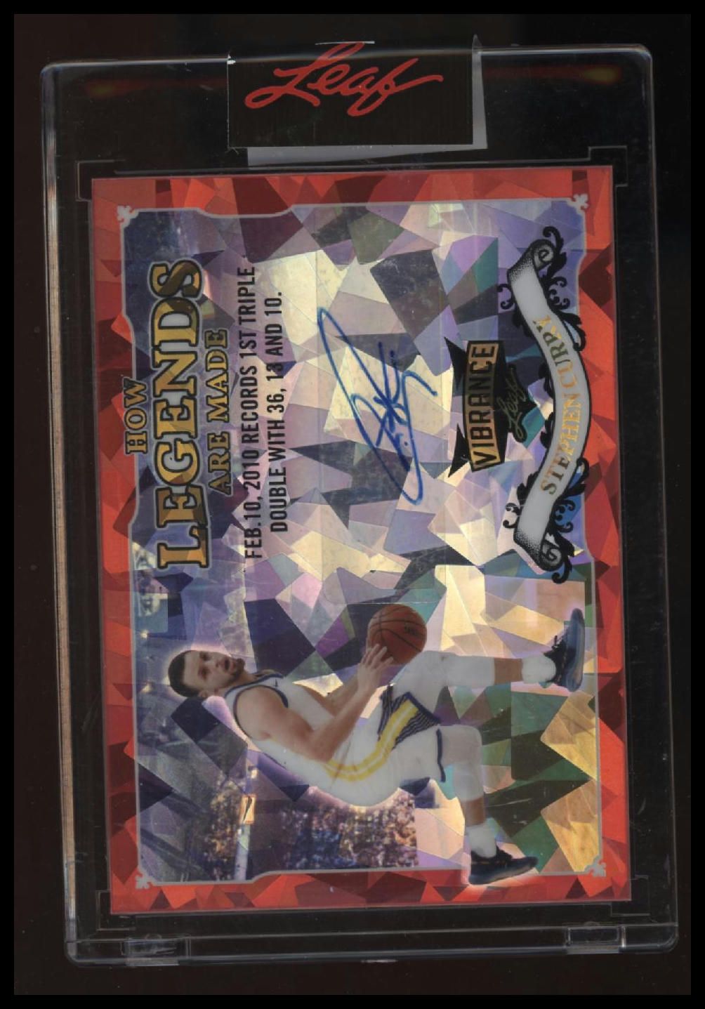 2022 Leaf Vibrance Stephen Curry How Legends Are Made Autographs Red Crystal