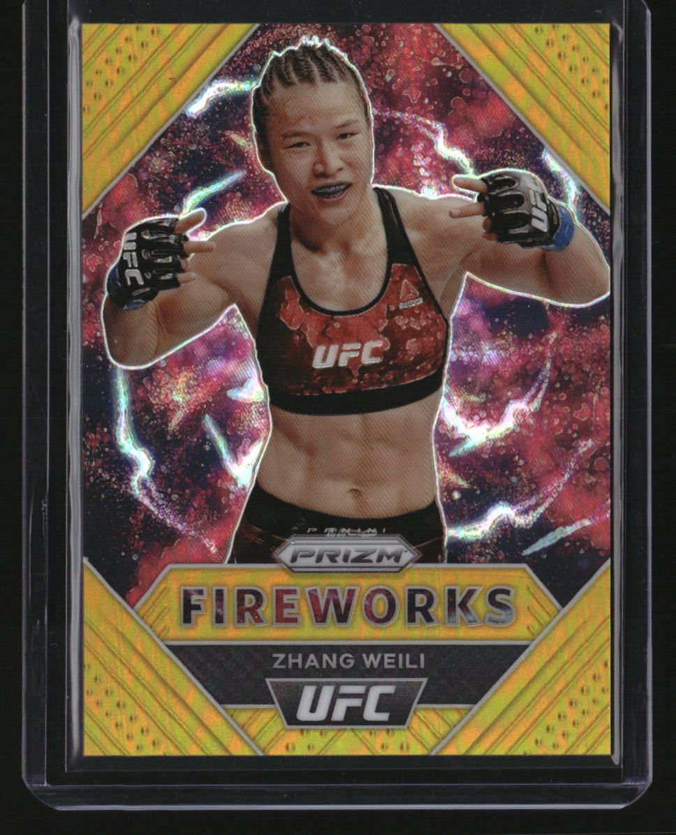 2021 Panini Prizm UFC Zhang Weili Fireworks Gold Prizms #/10