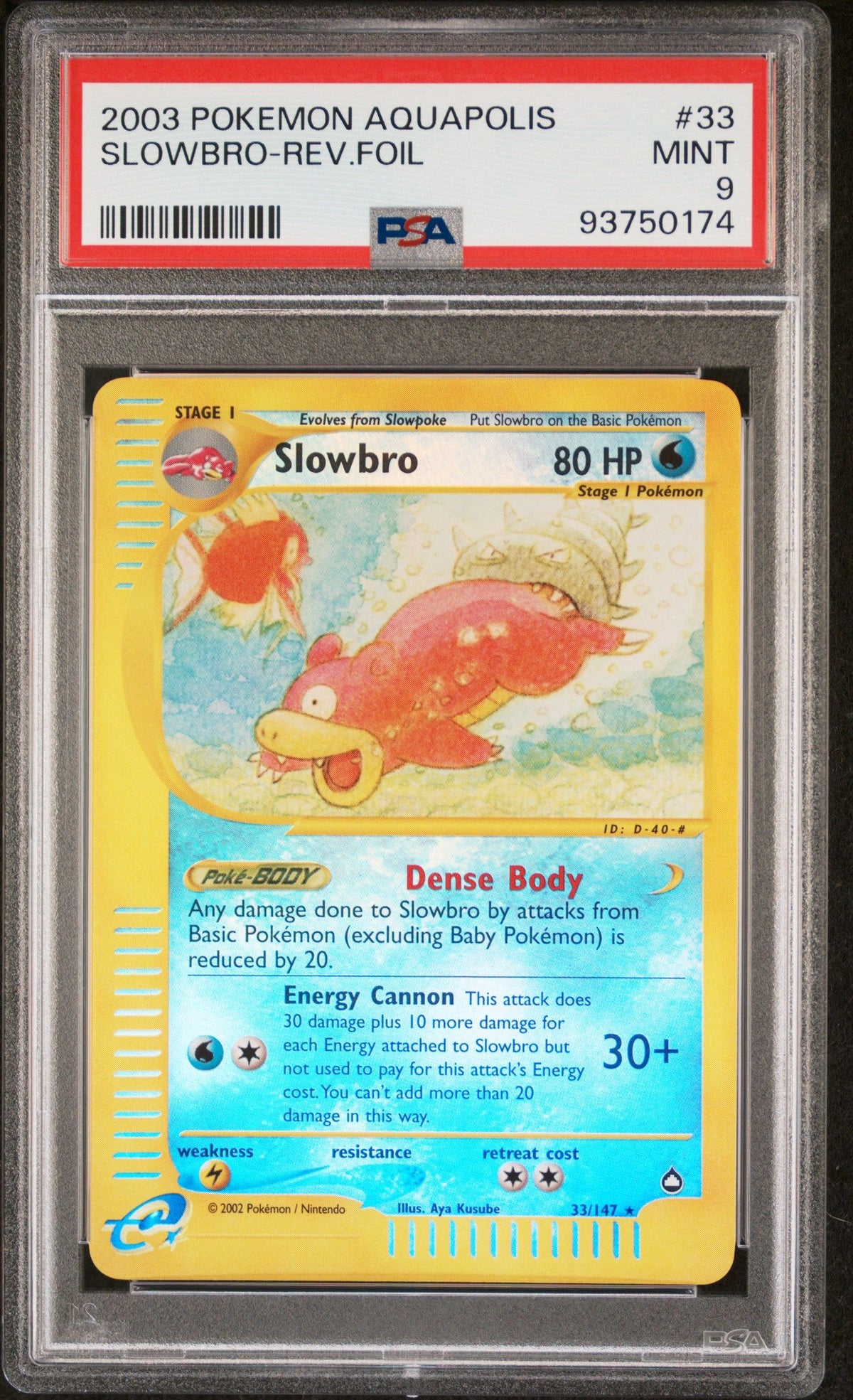 2003 Pokemon Aquapolis Slowbro-Rev.Foil PSA 9