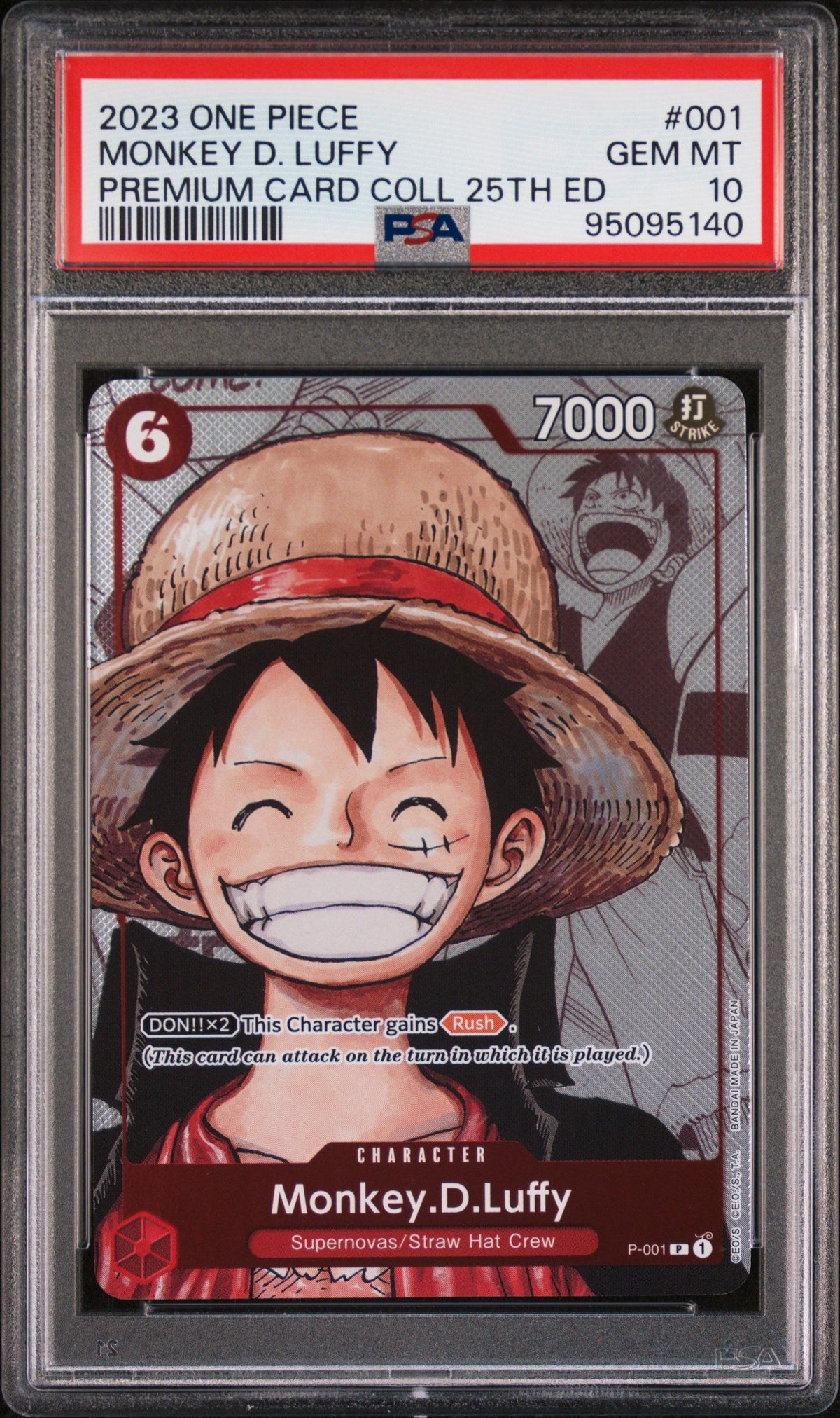 2023 One Piece Collection 25th Edition Monkey D. Luffy PSA 10 95095140