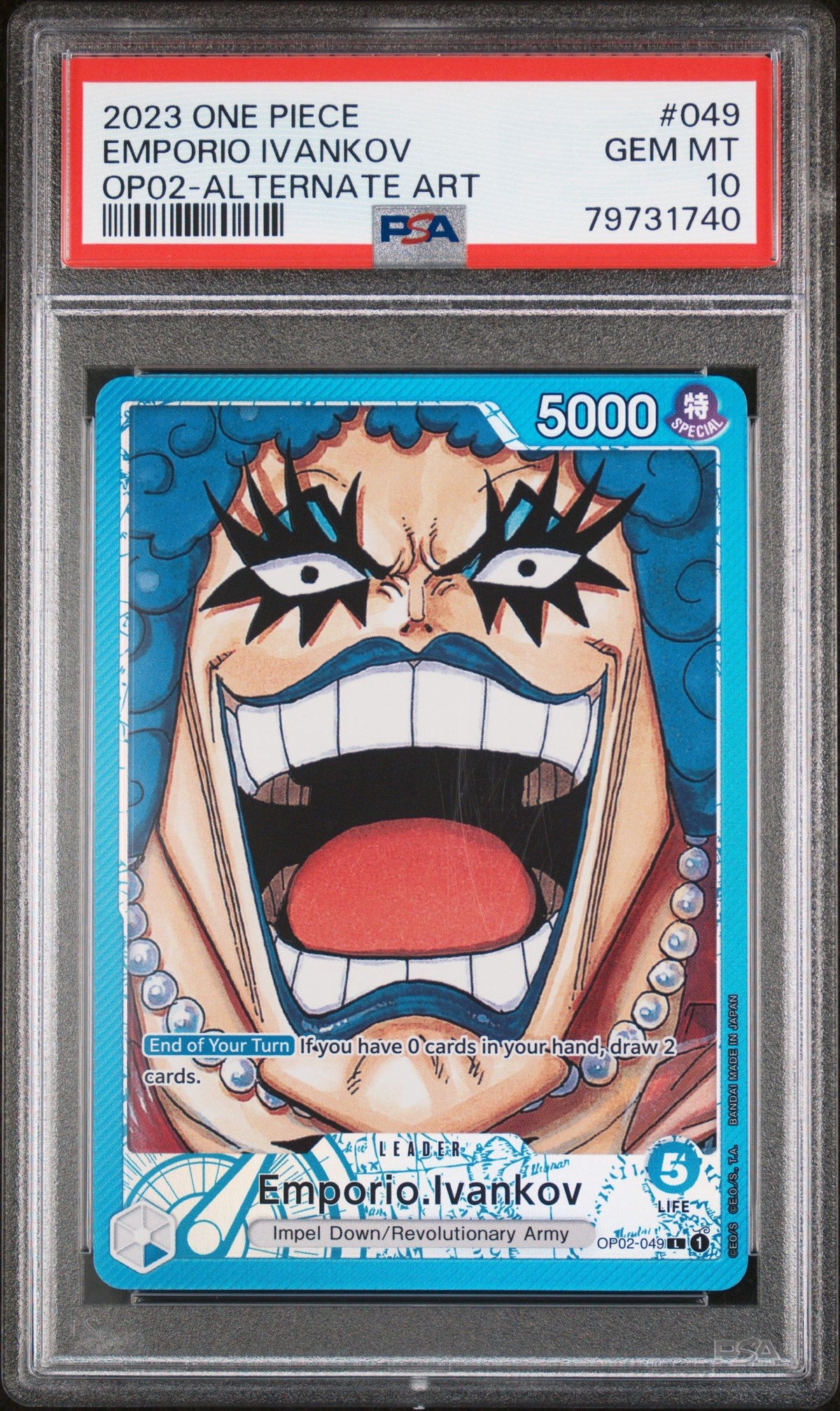 2023 One Piece Paramount War Emporio Ivankov Op02-Alternate Art PSA 10