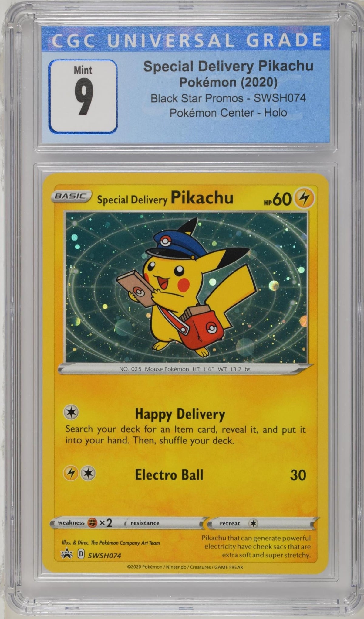 2020 Black Star Promos - Sword &amp; Shield Special Delivery Pikachu CGC 9