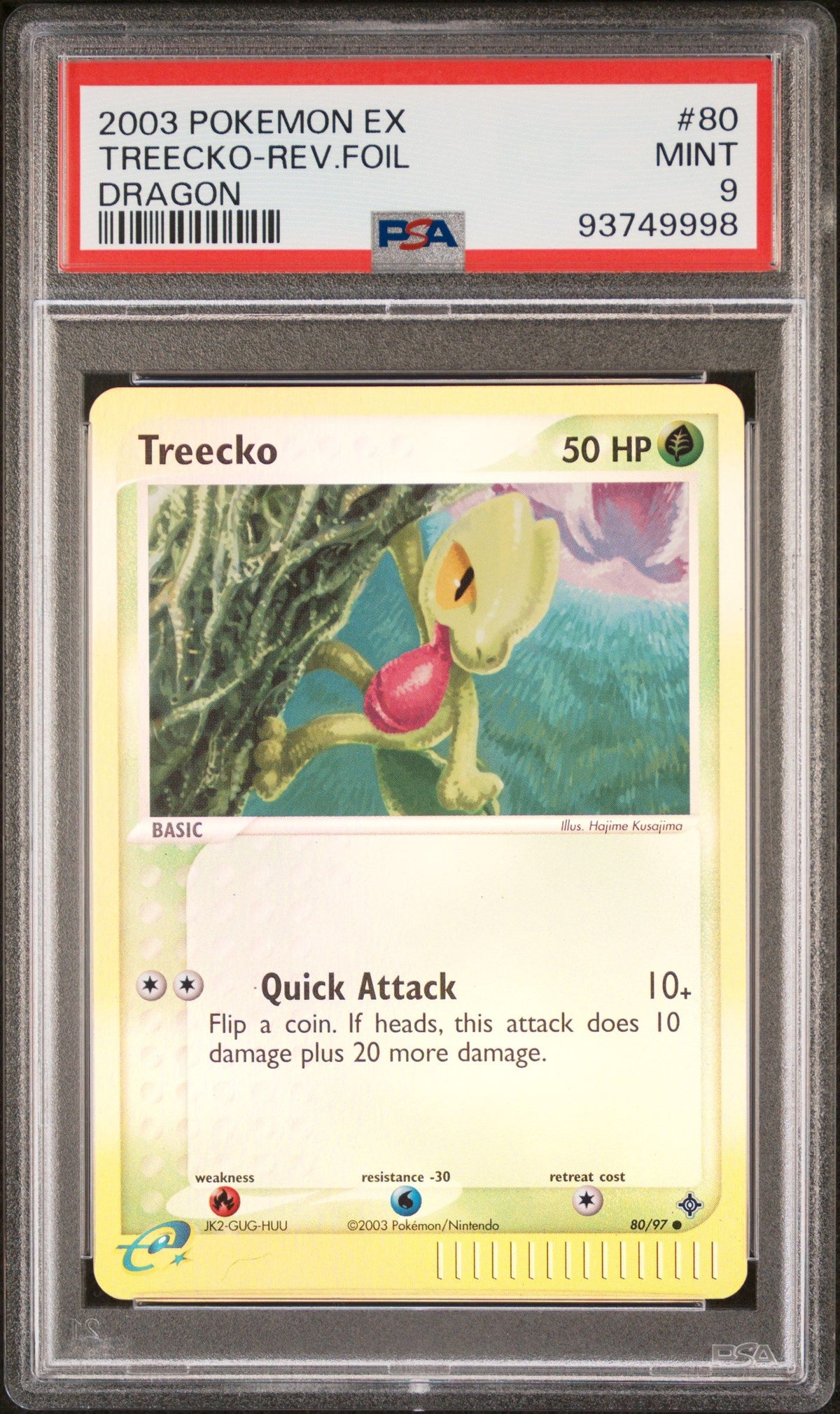 2003 Pokemon Ex Dragon Treecko-Rev.Foil Dragon PSA 9