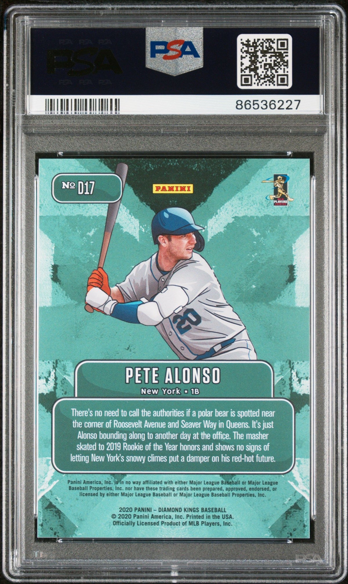 2020 Panini Diamond Kings Downtown Pete Alonso Downtown PSA 9