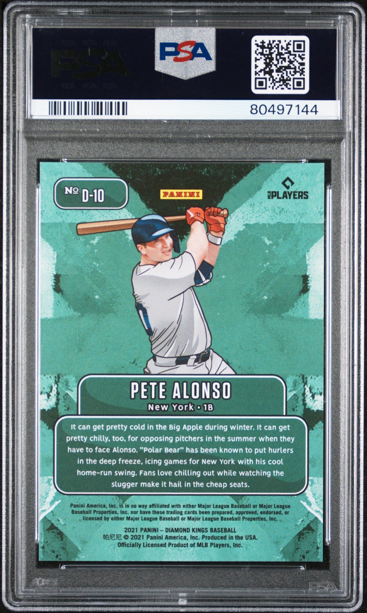 2021 Panini Diamond Kings Downtown Pete Alonso Downtown PSA 9