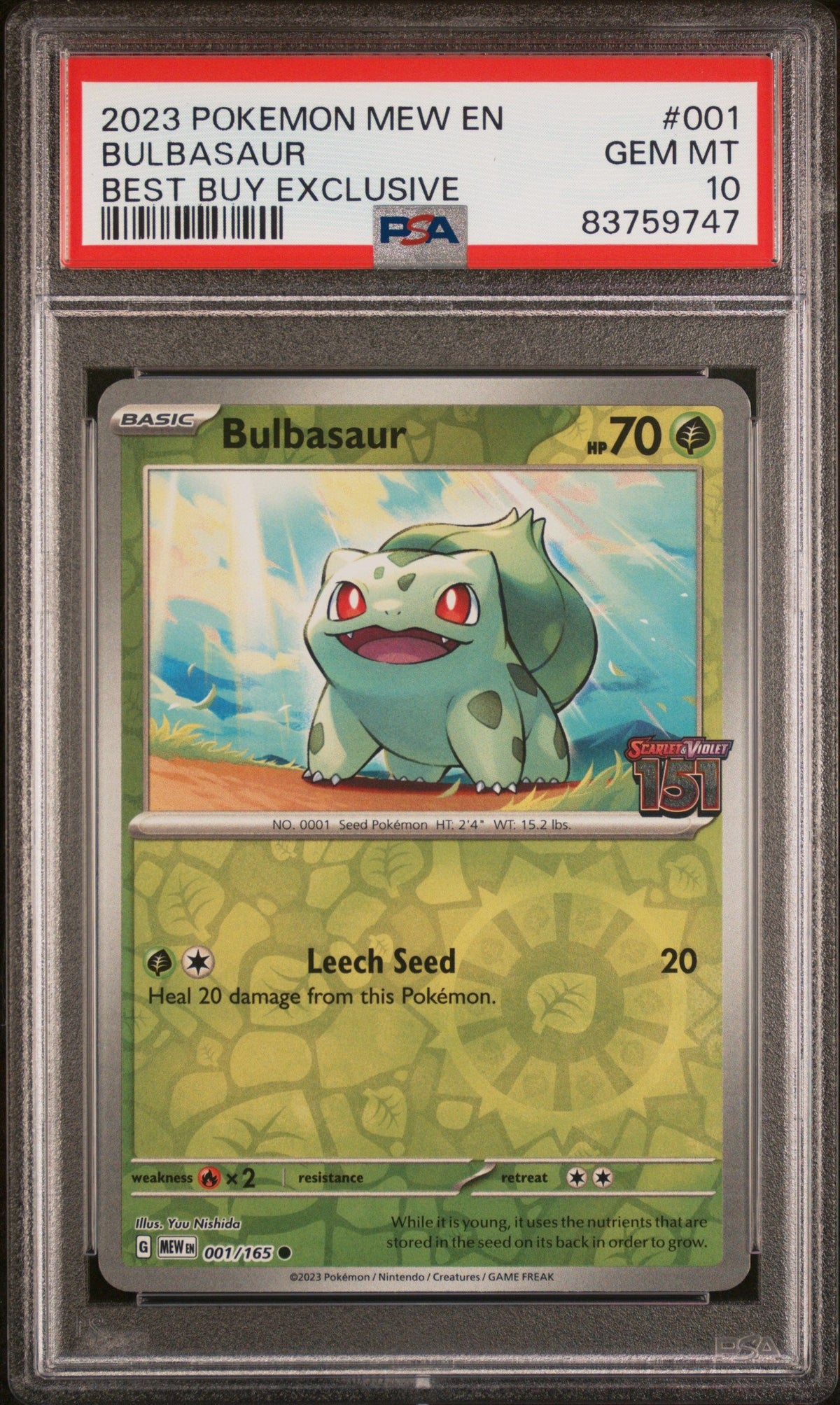 2023 Pokemon Bulbasaur Best Buy Exclusive PSA 10 83759747