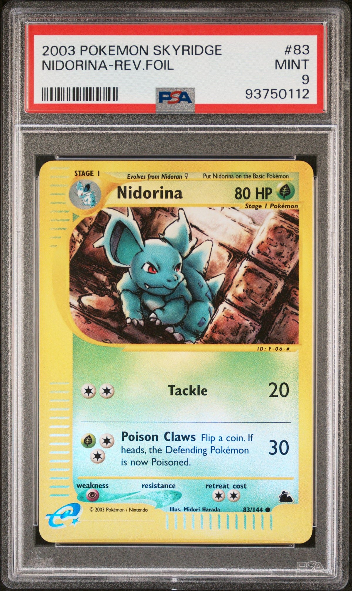 2003 Pokemon Skyridge Nidorina-Rev.Foil PSA 9