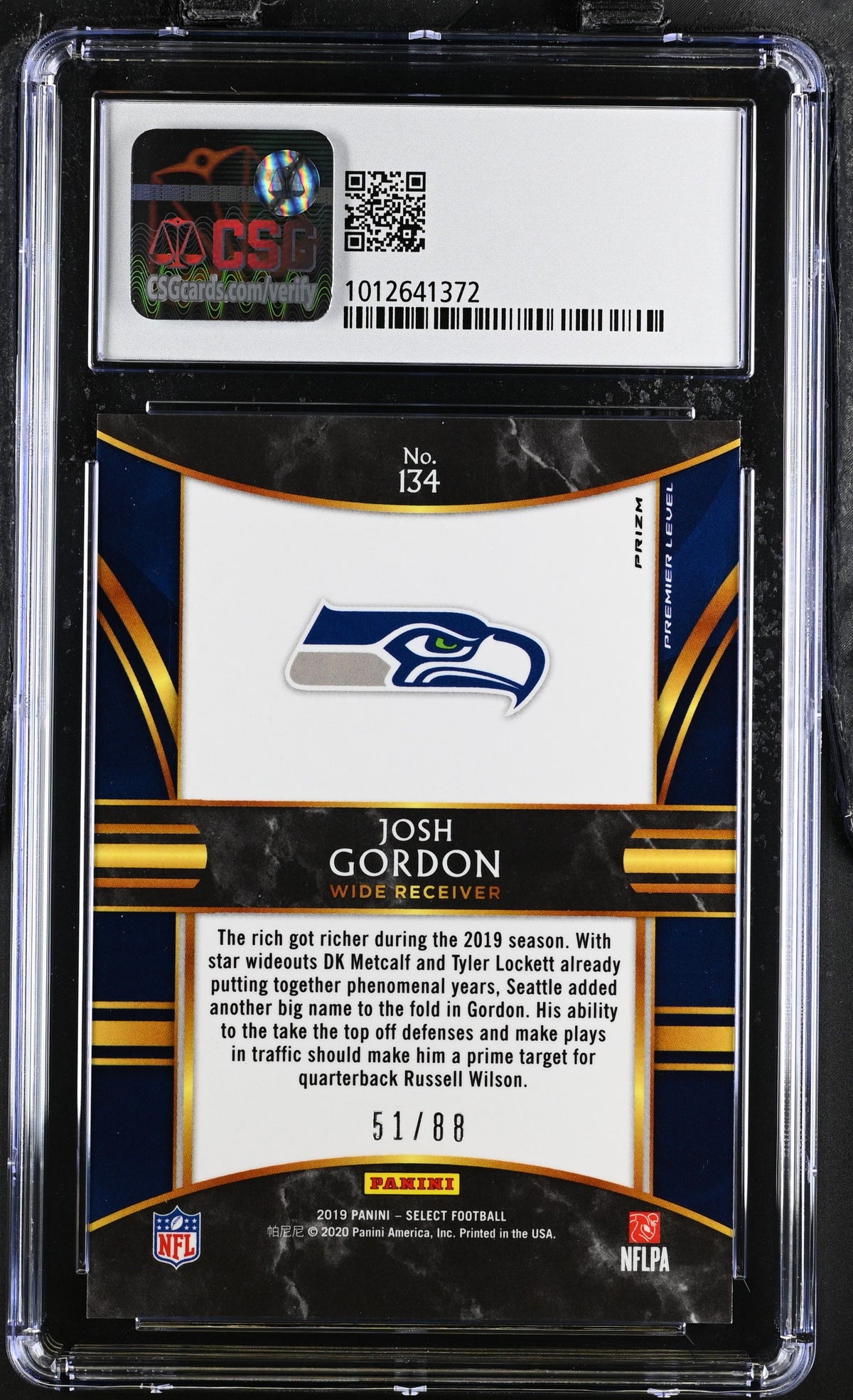 2019 Select Josh Gordon CGC 8.5