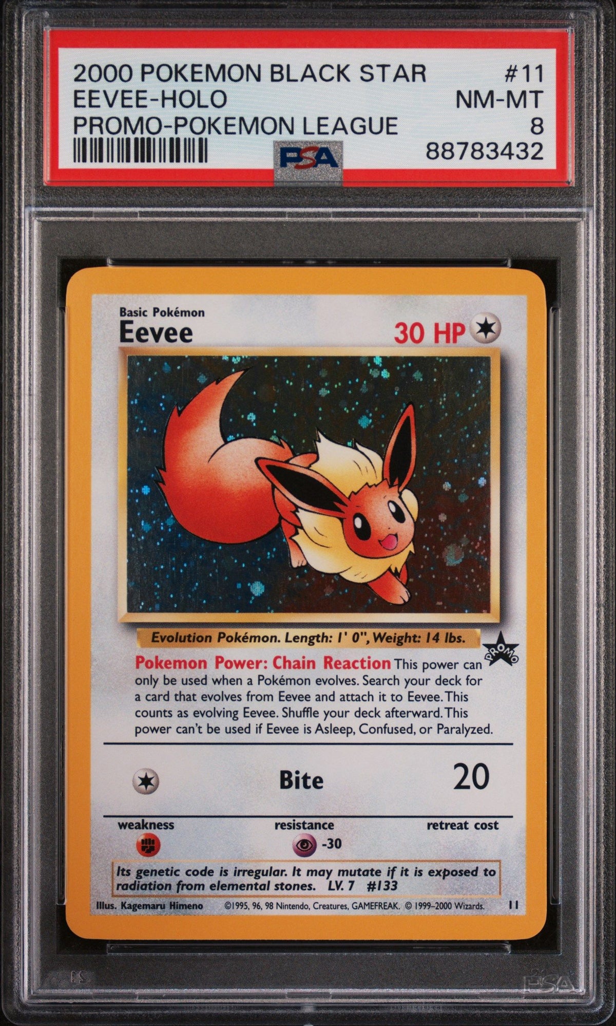 2000 Pokemon Promo Black Star Eevee-Holo Promo-Pokemon League PSA 8