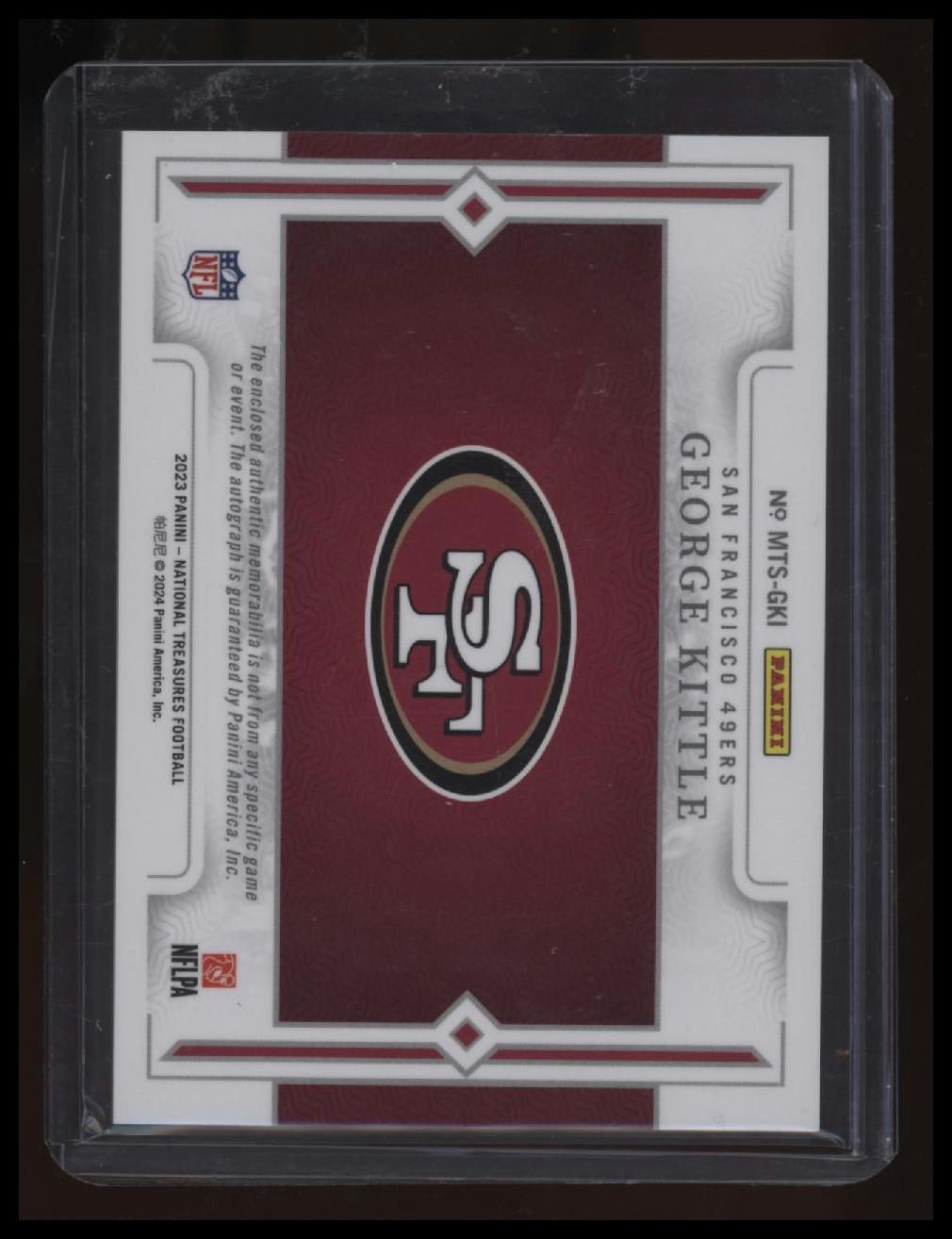 2023 Panini National Treasures George Kittle Material Treasures Signatures #/49