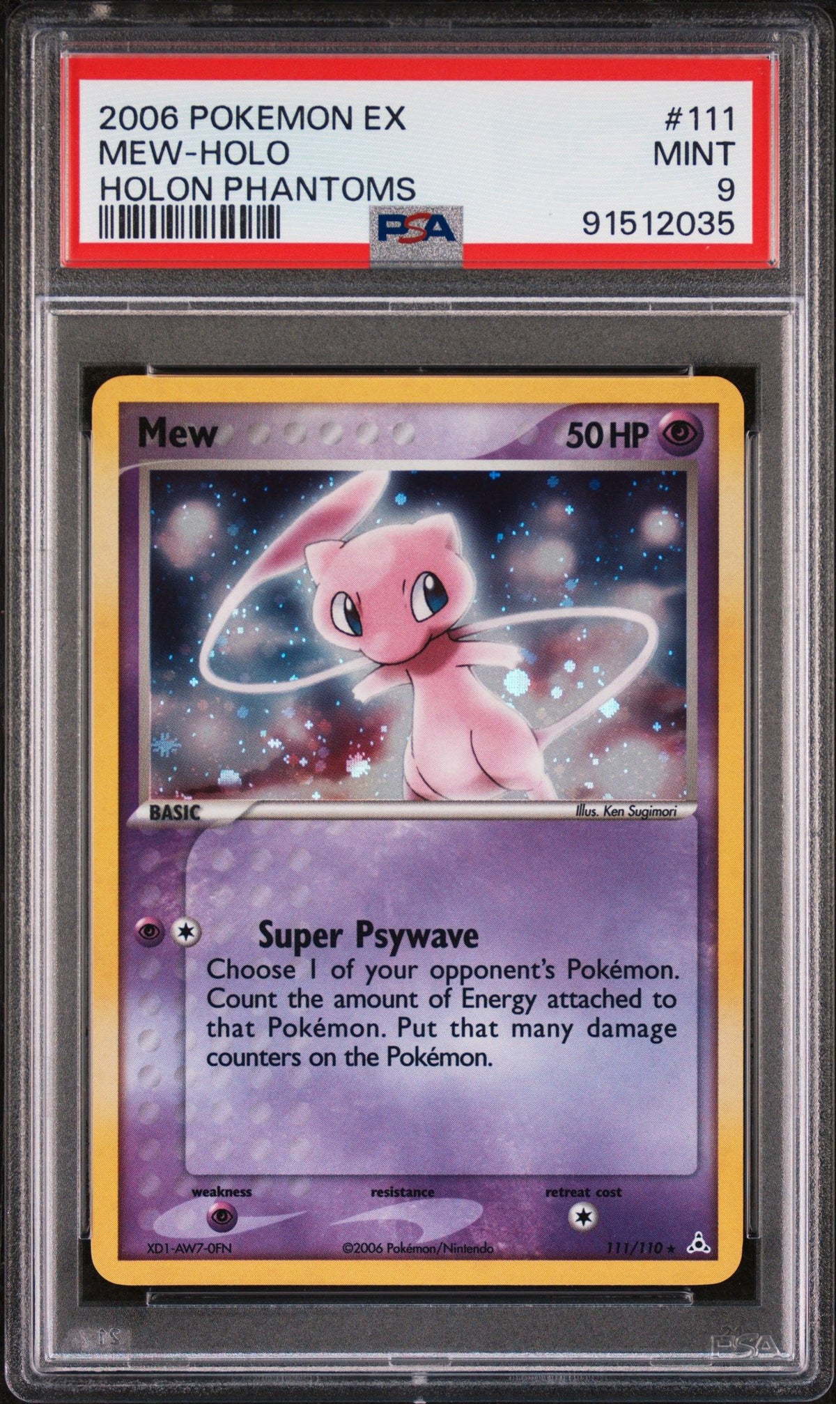 2006 Pokemon Ex Holon Phantoms Mew-Holo Holon Phantoms PSA 9