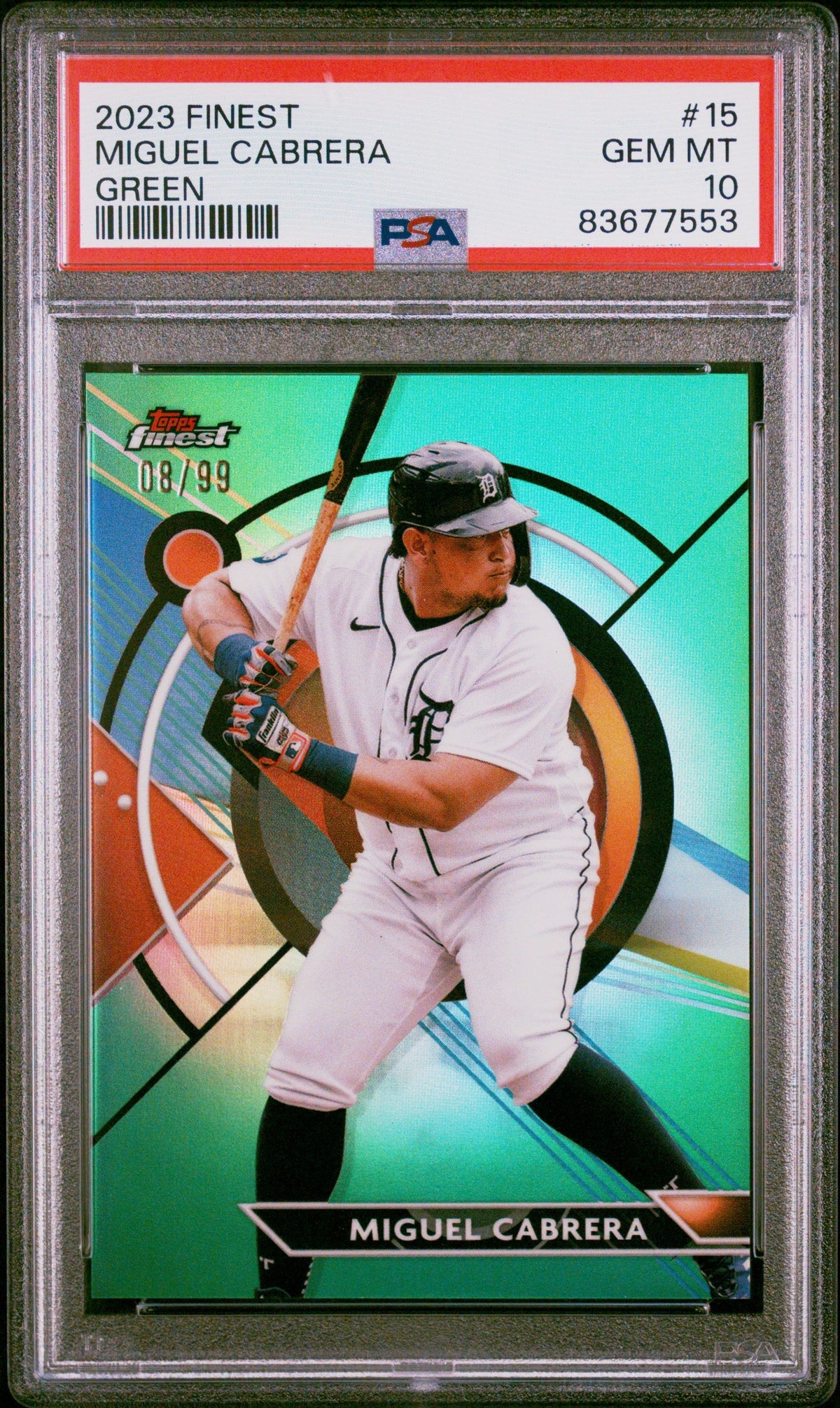 2023 Topps Finest Miguel Cabrera Green PSA 10