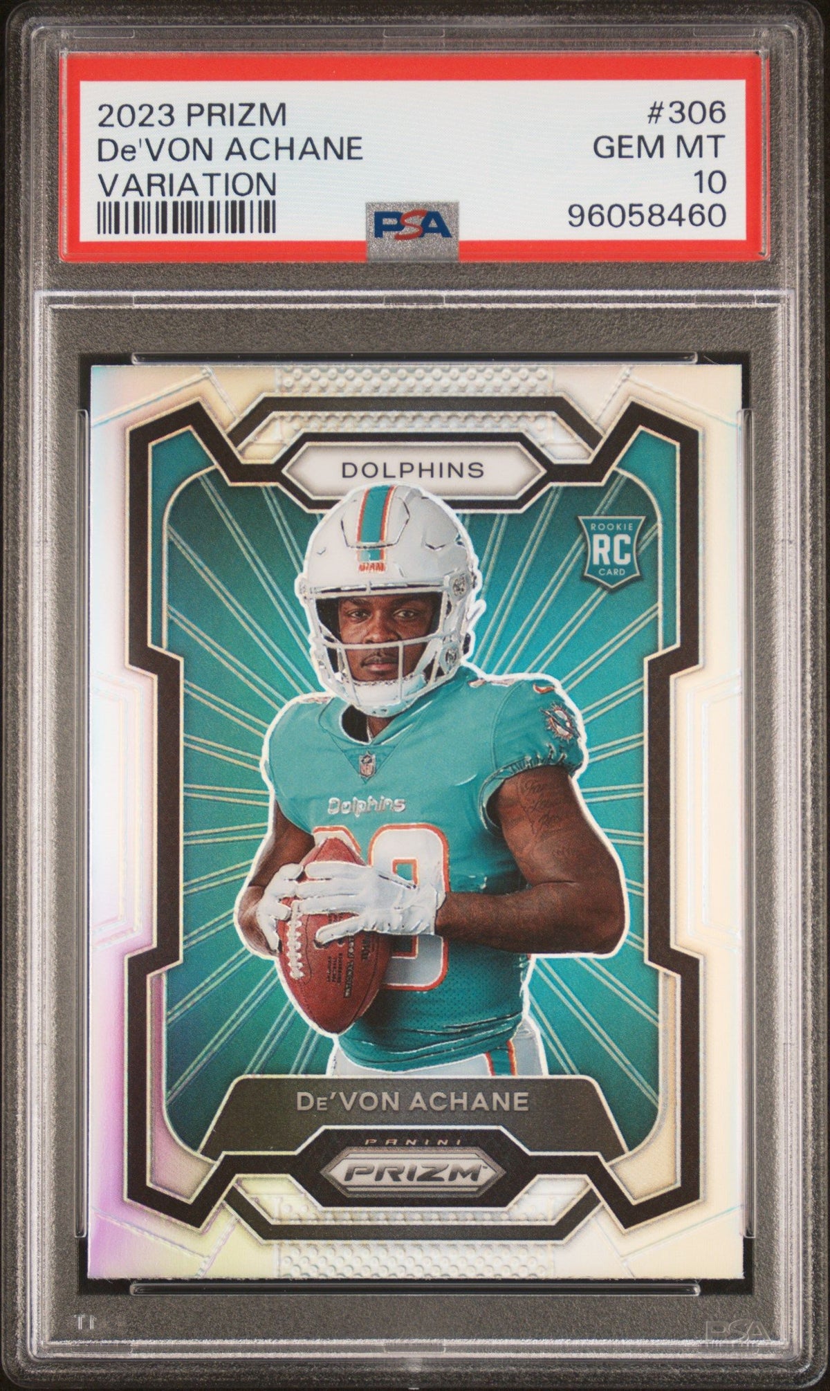 2023 Panini Prizm De&#39;Von Achane Variation PSA 10