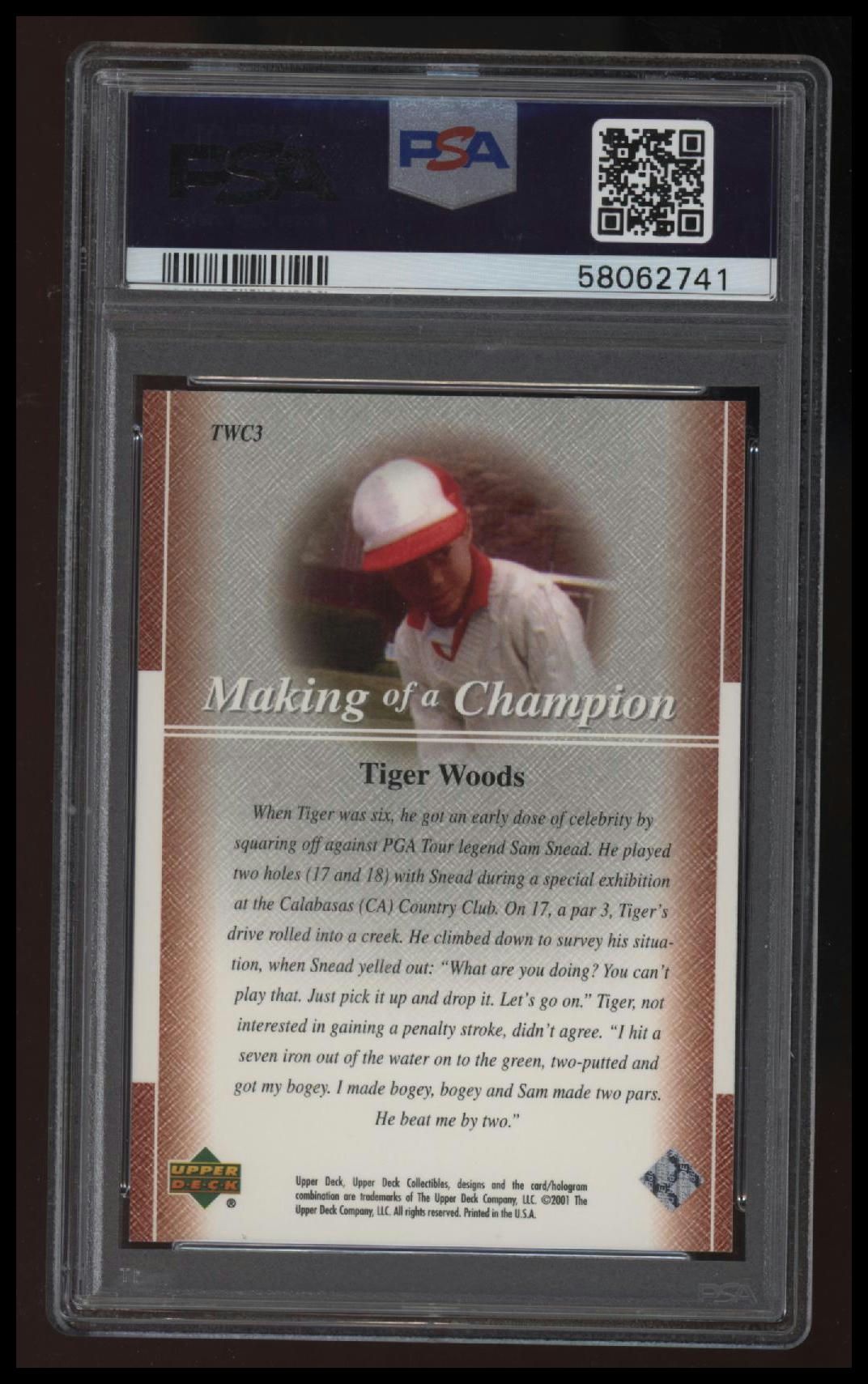 2001 Upper Deck Tiger Woods Collection Tiger Woods PSA 10 58062741