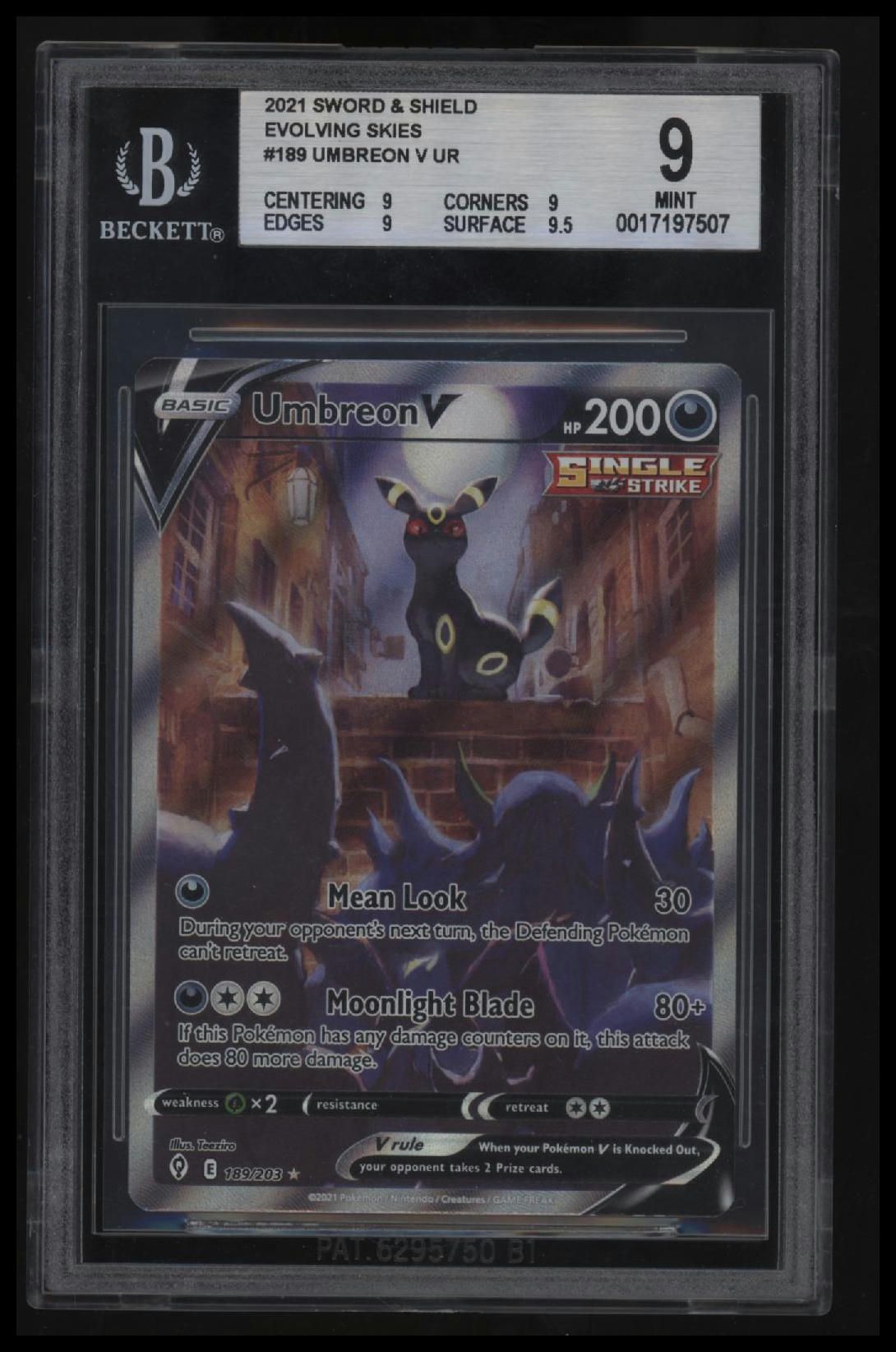 2021 Pokemon Sword and Shield Evolving Skies Umbreon V UR BGS 9.0