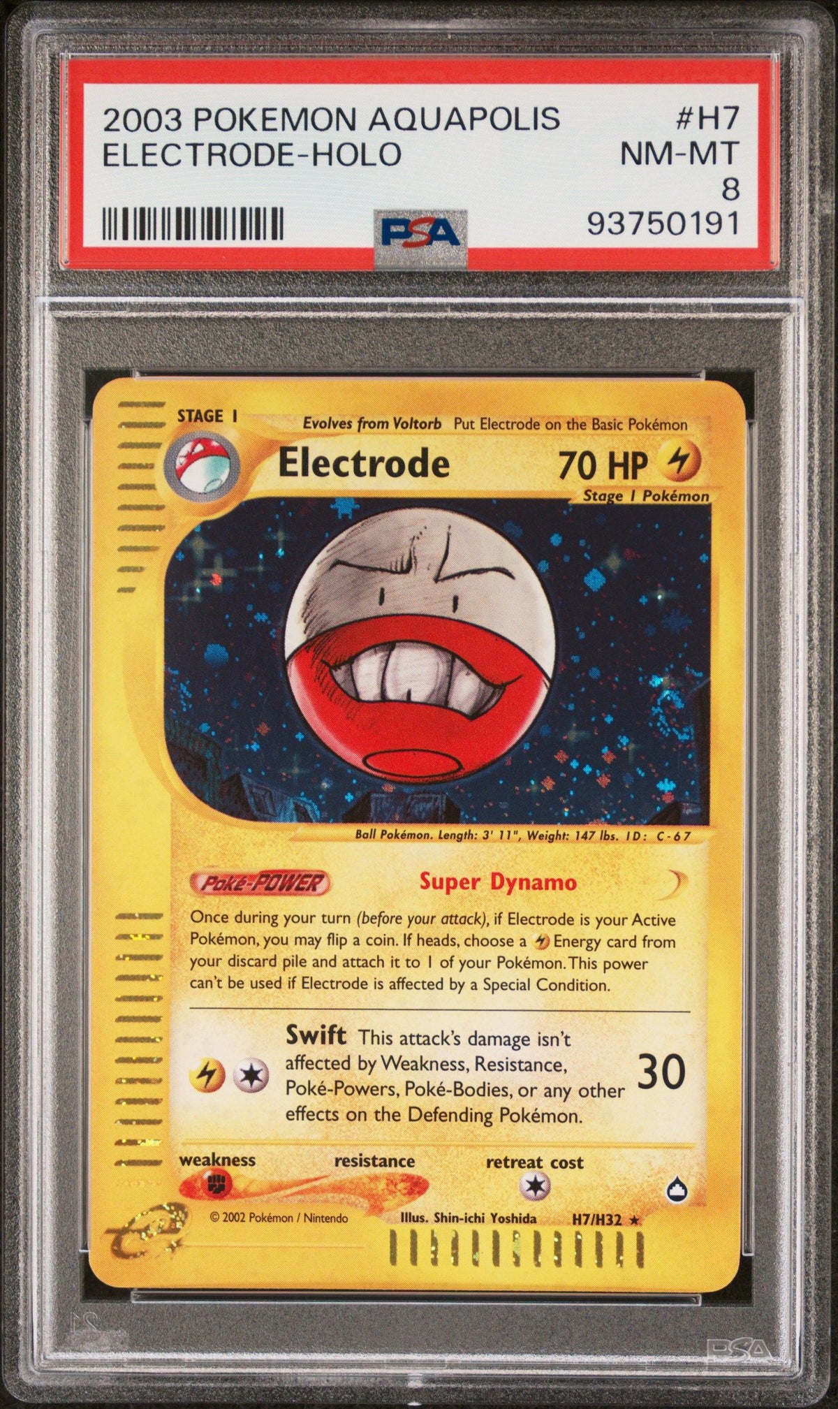 2003 Pokemon Aquapolis Electrode-Holo PSA 8