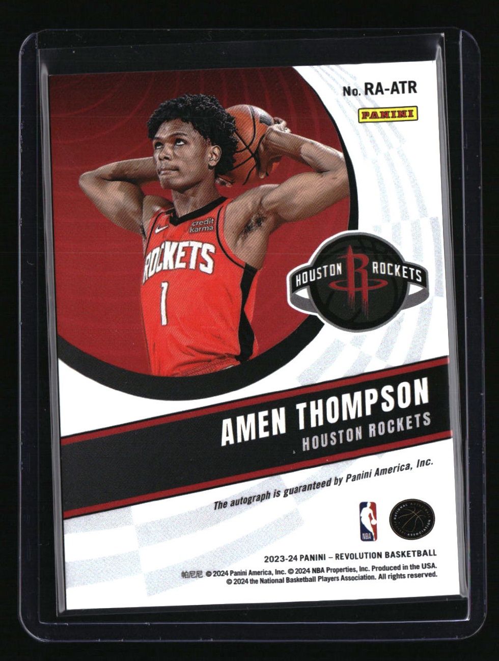 2023-24 Panini Revolution Amen Thompson Rookie Autographs Levels