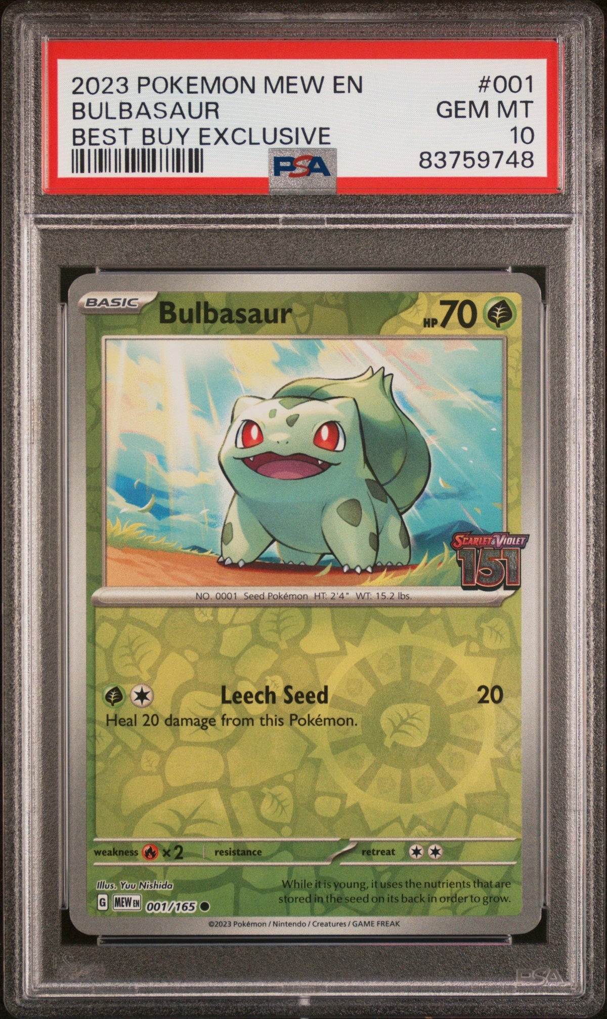 2023 Pokemon Bulbasaur Best Buy Exclusive PSA 10 83759748