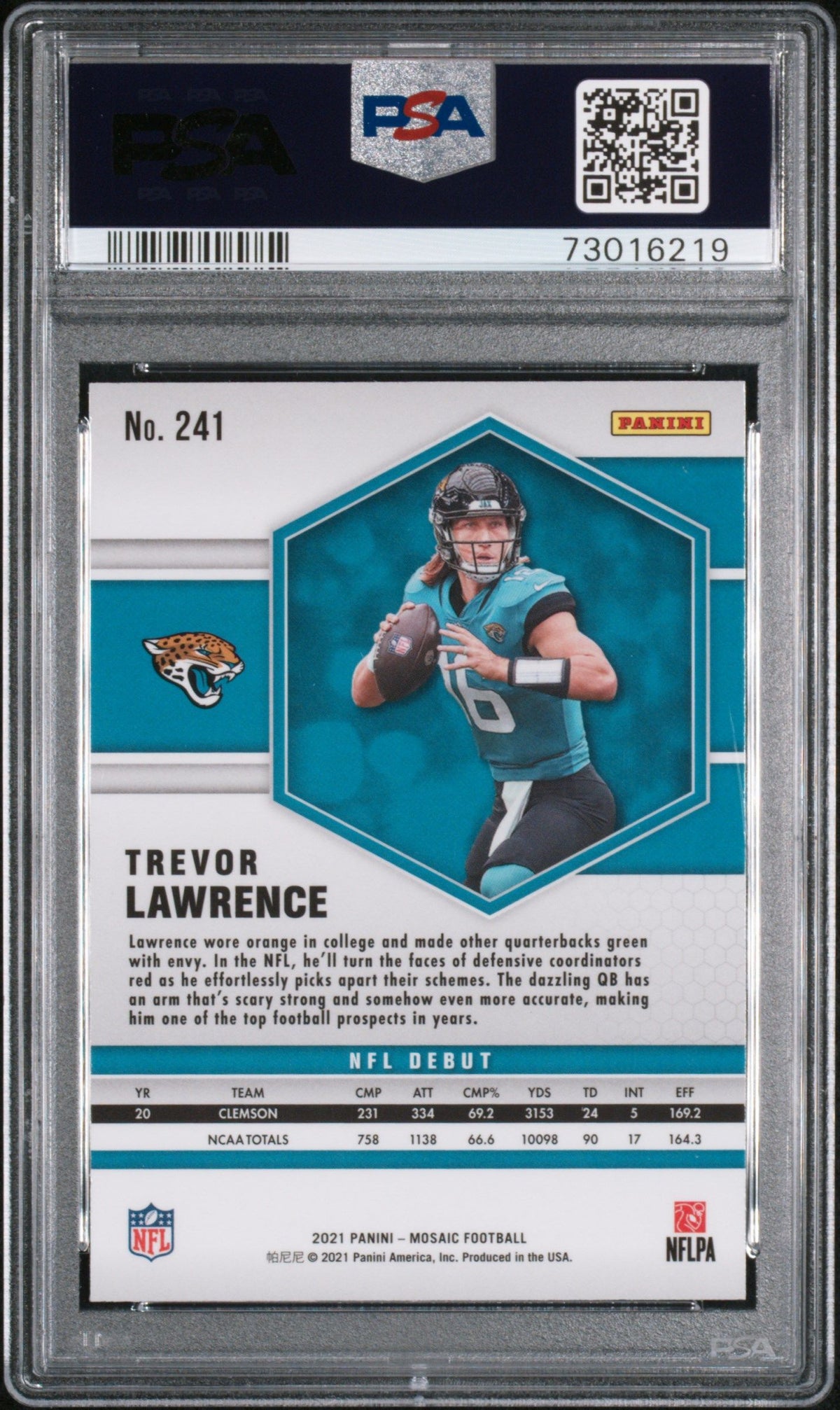 2021 Panini Mosaic Trevor Lawrence PSA 10