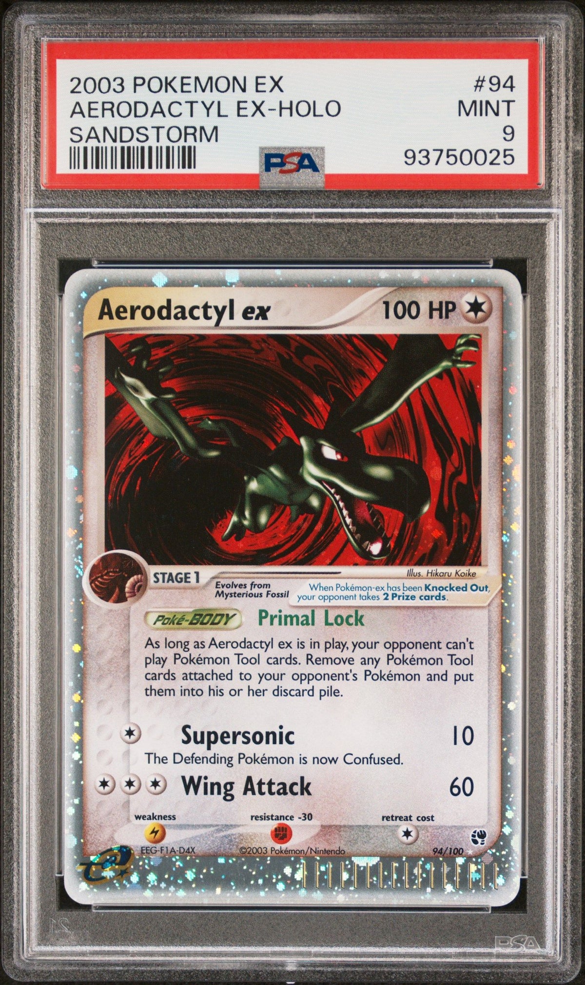 2003 Pokemon Ex Sandstorm Aerodactyl Ex-Holo Sandstorm PSA 9