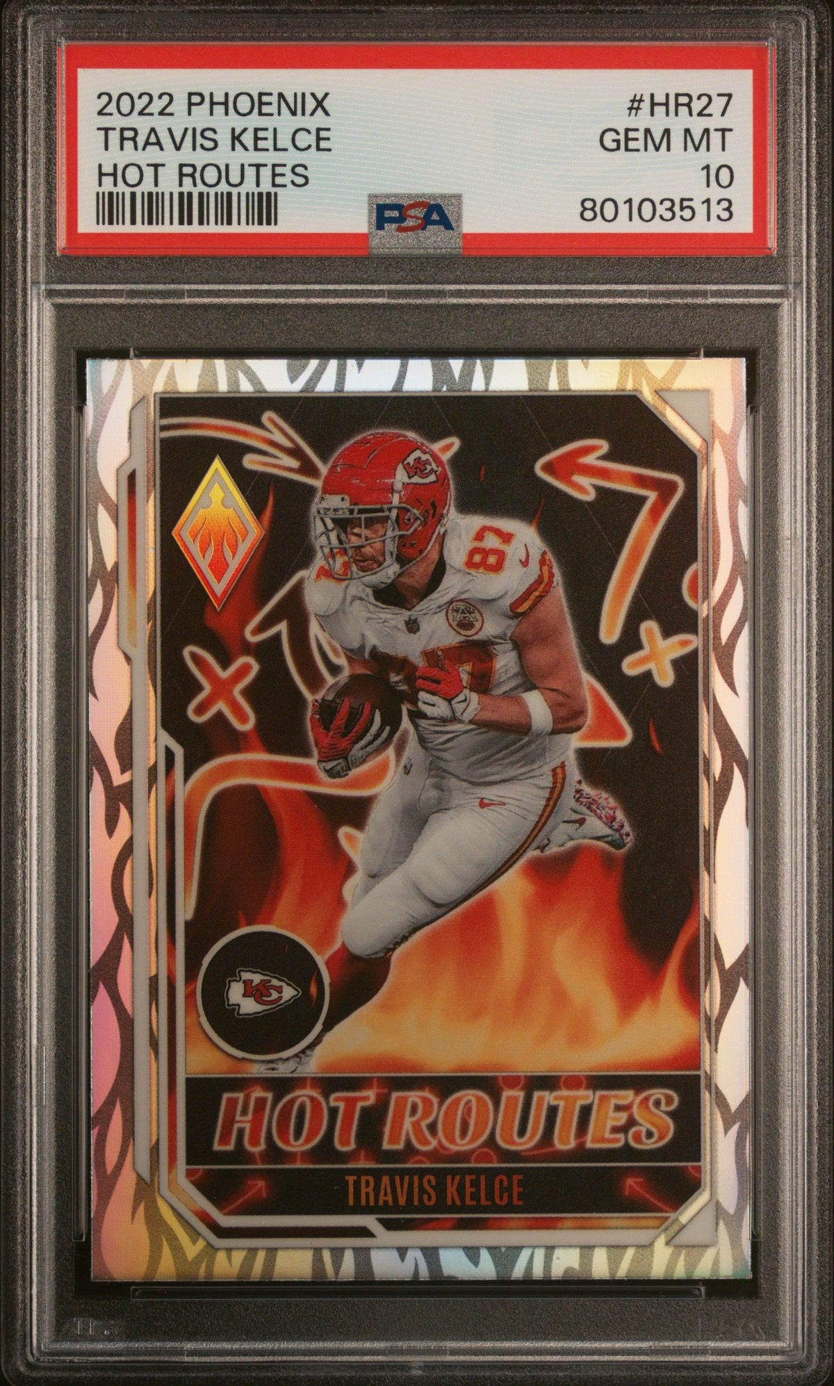 2022 Panini Phoenix Hot Routes Travis Kelce Hot Routes PSA 10