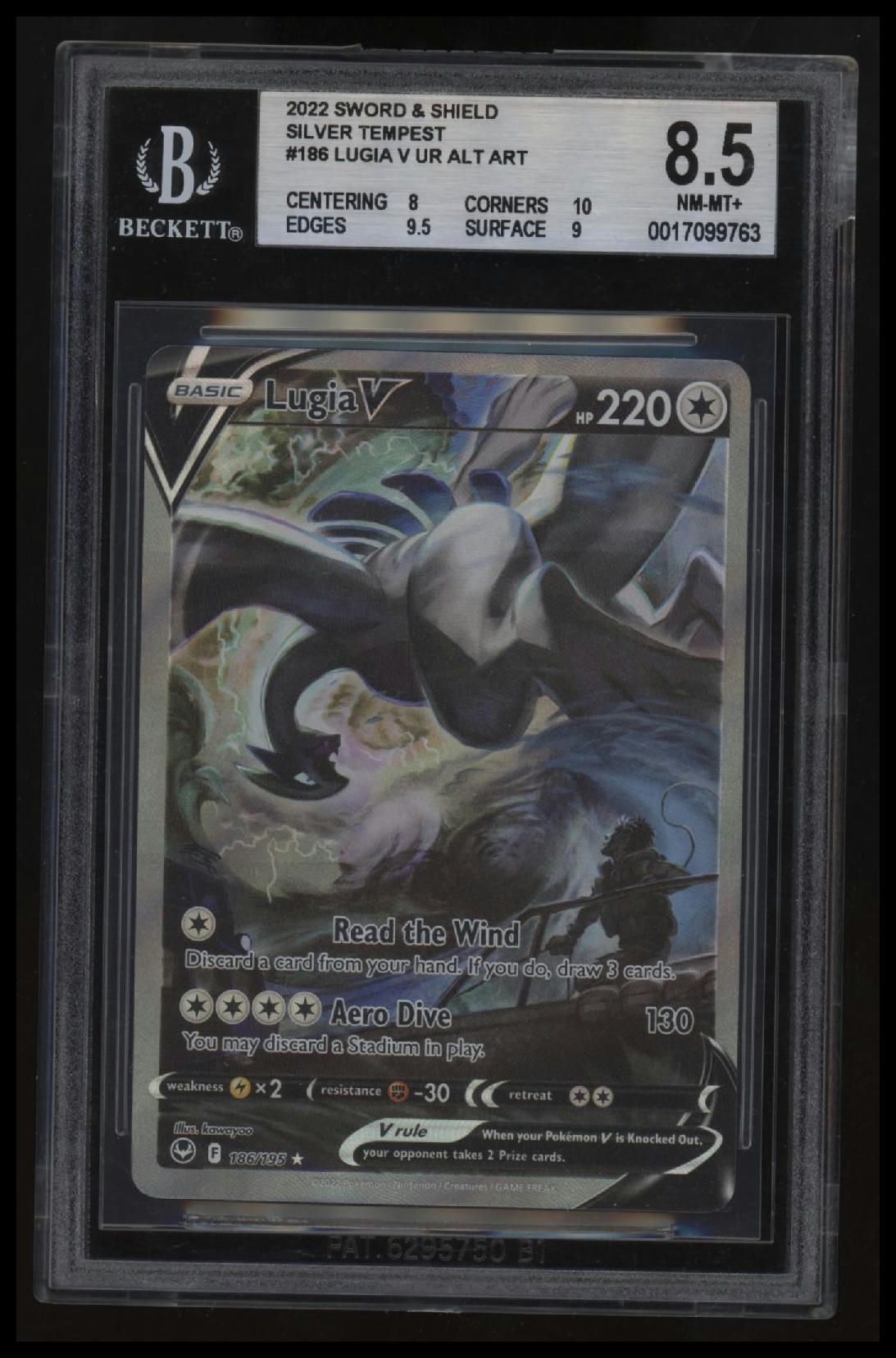 2022 Pokemon Sword and Shield Silver Tempest Lugia V UR ALT ART BGS 8.5