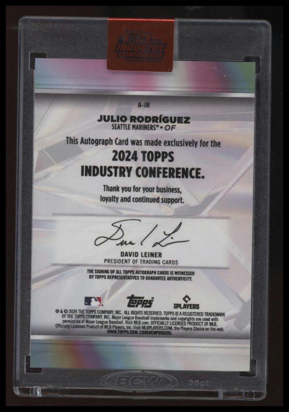 2024 Topps Industry Conference Julio Rodriguez Autograph #1/25