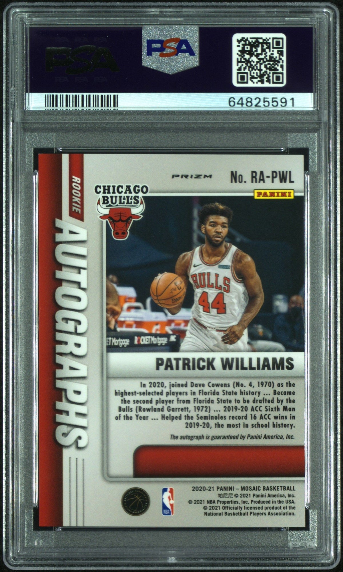 2020 Panini Mosaic Rookie Auto Mosaic Patrick Williams PSA 10