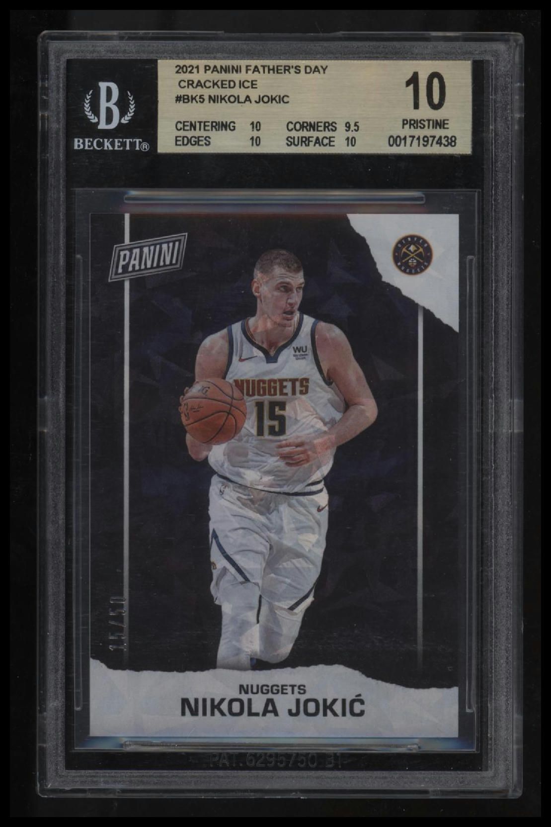 2021 Panini Father&#39;s Day Cracked Ice Nikola Jokic BGS 10.0