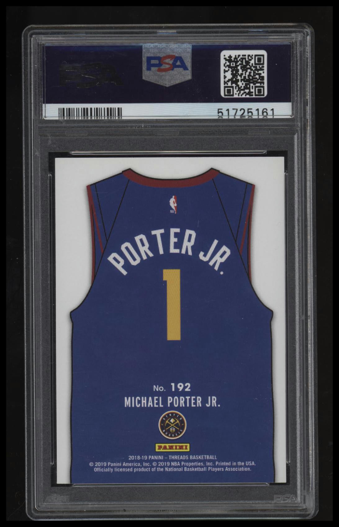 2018 Panini Threads Michael Porter Jr. PSA 10