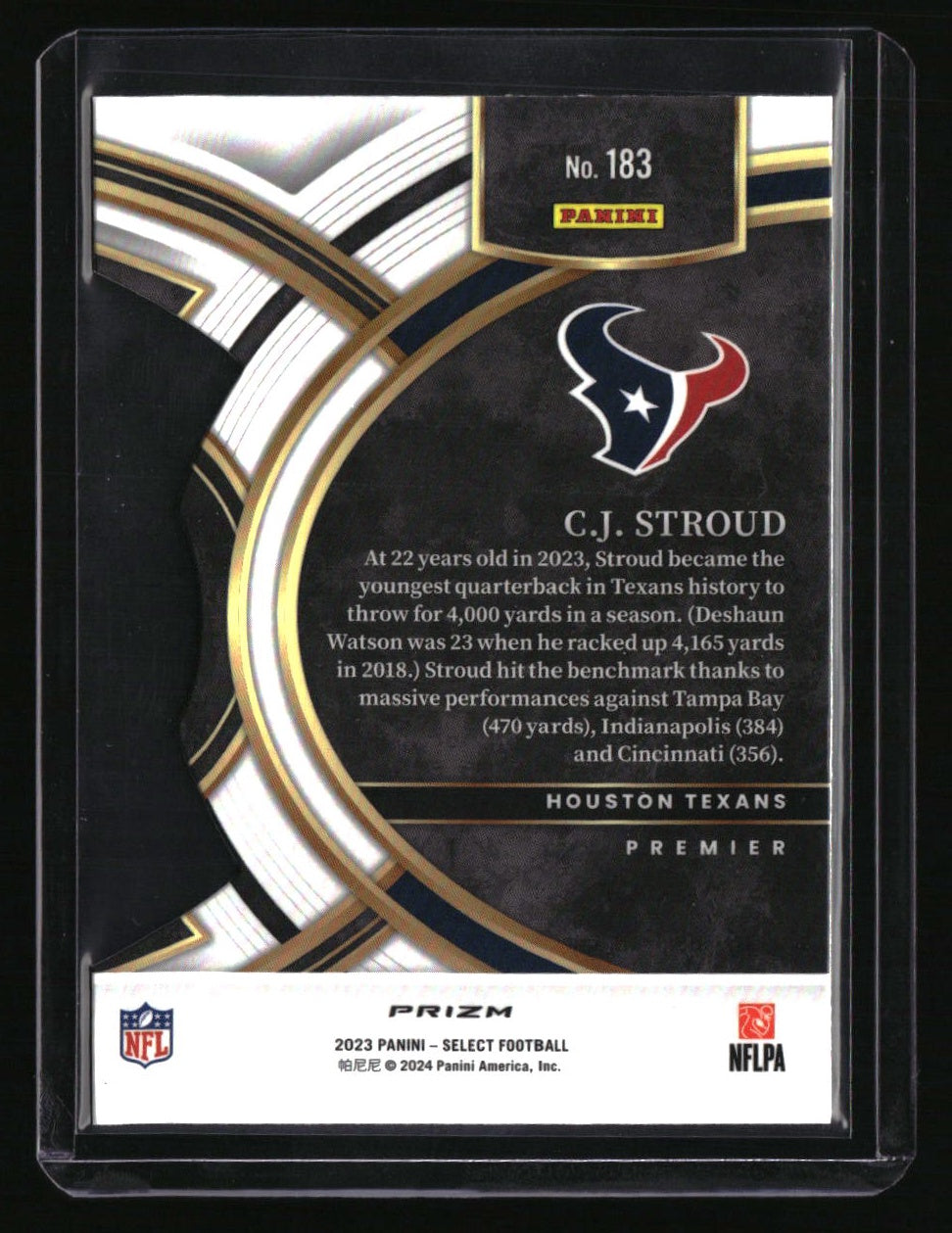 2023 Panini Select C.J. Stroud Red and Blue Prizms Die Cuts